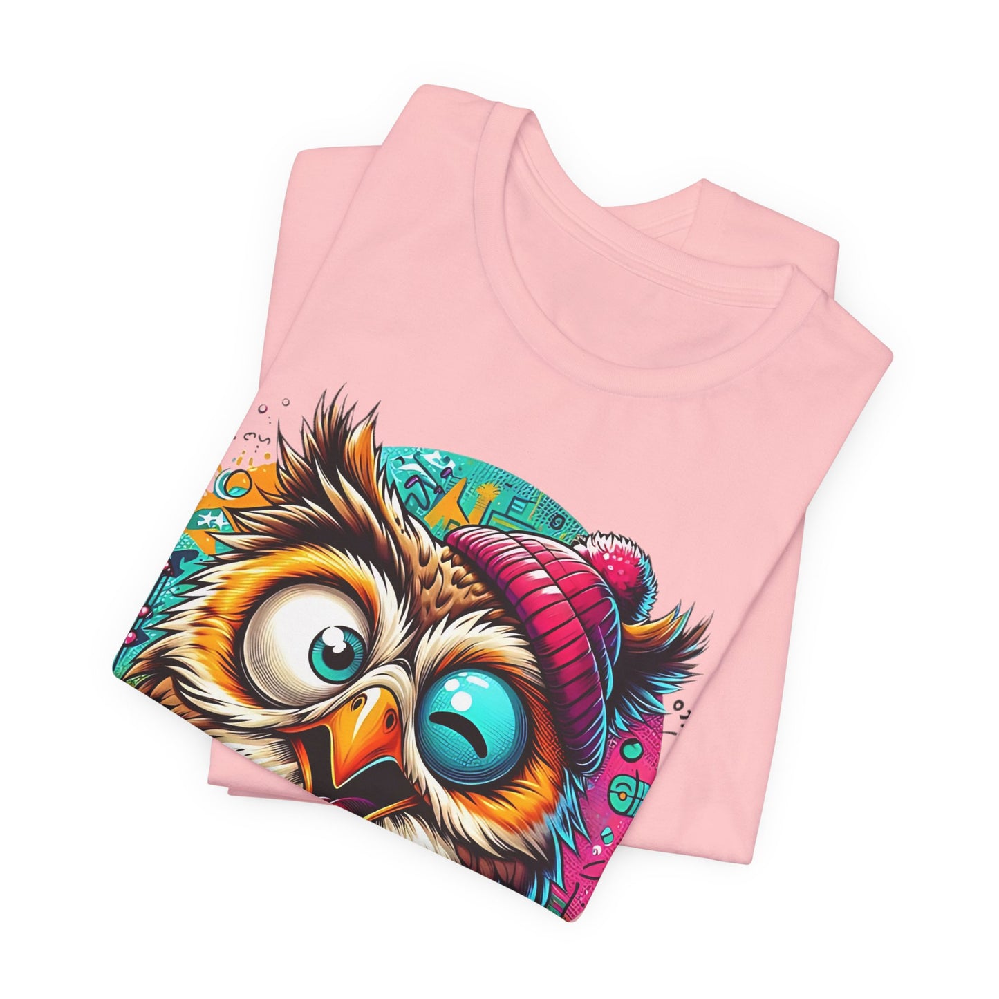 Colorful Owl Graphic Tee, Fun Owl Shirt, Funny Bird Shirt, Cute Cartoon Tees, Animal T-Shirt, Animal Tees, Art Design T-Shirt