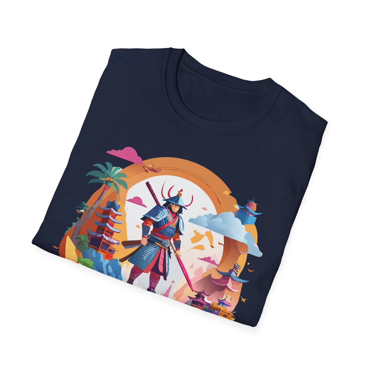 Samurai T Shirt Unisex Gildan Softstyle 64000 100 Percent Ring Spun Cotton Lightweight Tee