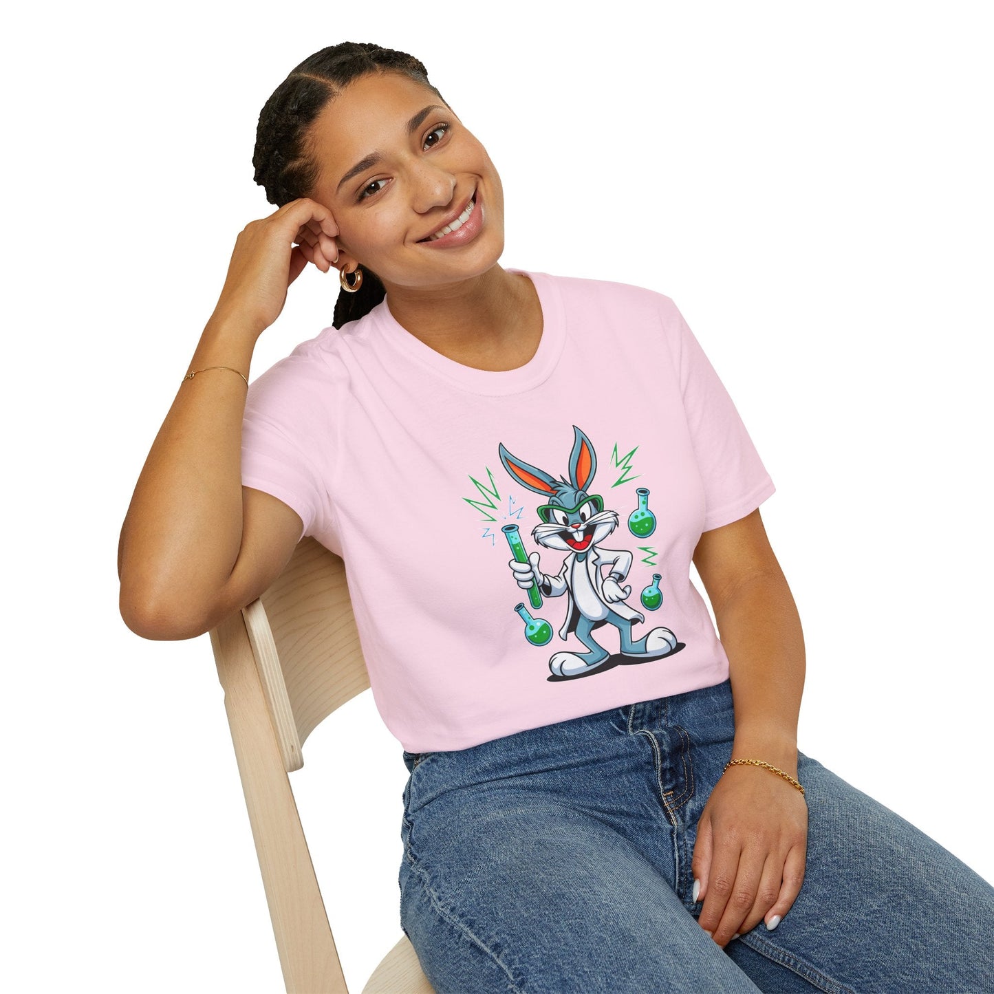 Bugs Bunny T Shirt Unisex Softstyle Cartoon Tee 100 Percent Ring Spun Cotton Graphic Artwork