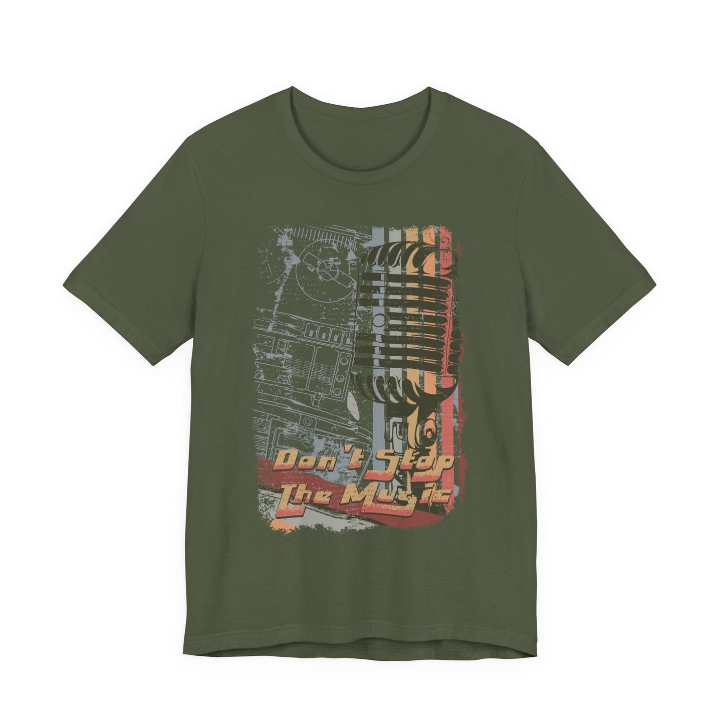 Retro Microphone Graphic Unisex Cotton T-Shirt r9
