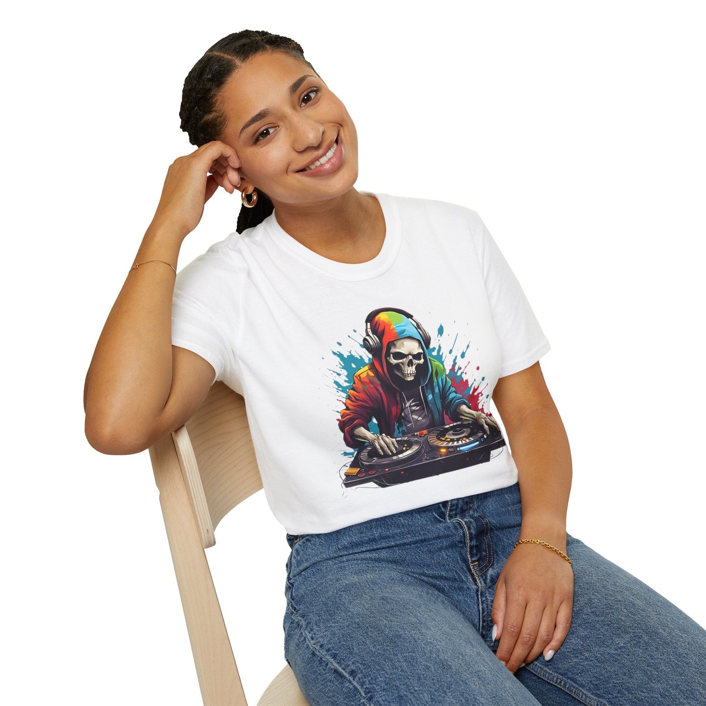 Skull Graphic Unisex Cotton T-shirt with Skeleton Artwork Design 8
