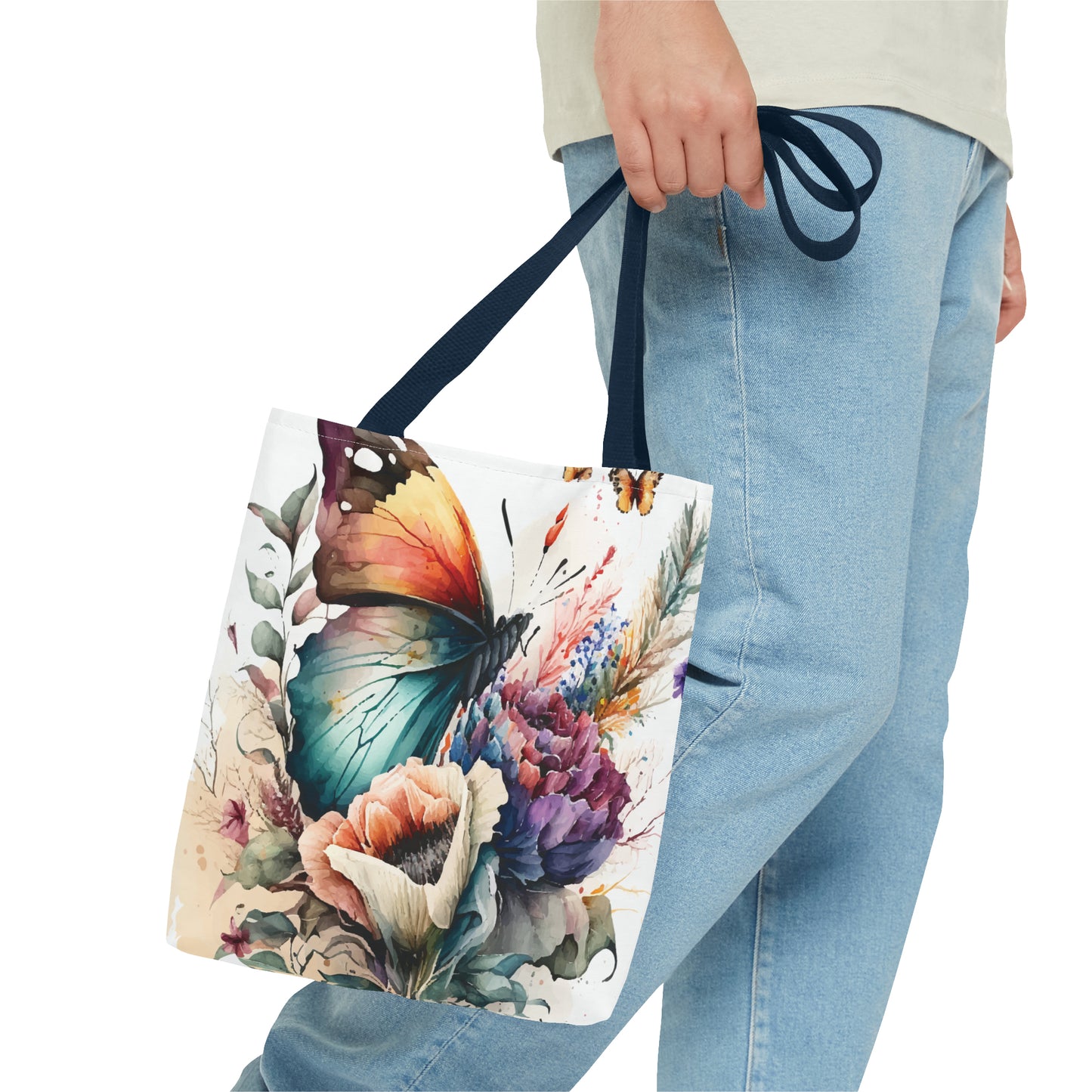 Canvas Bag with Butterfly Prints