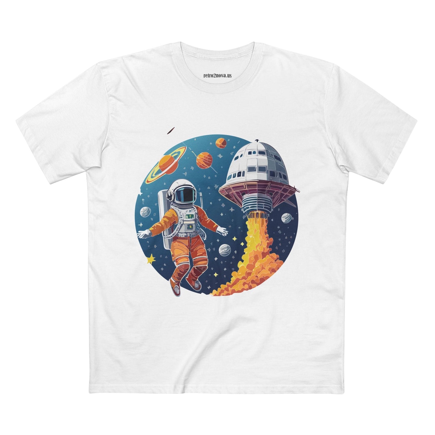 Cosmos Shirt Astronaut Tee Unisex Premium Cotton Art Design By Retro2Nova CS19 Original Art Design
