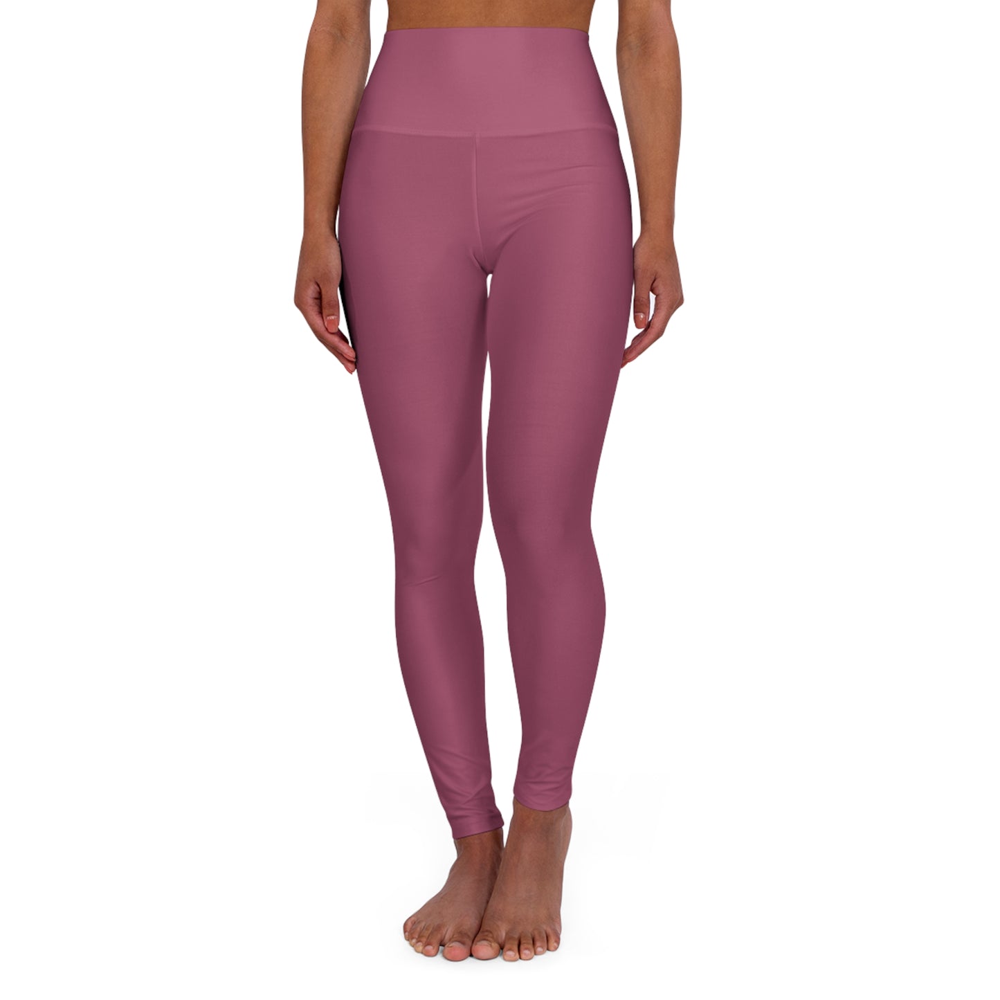 High-Waisted Rosewood Mauve Yoga Leggings Women's Seamless Poly-Span Stretchy Pastel Mauve Activewear Pants