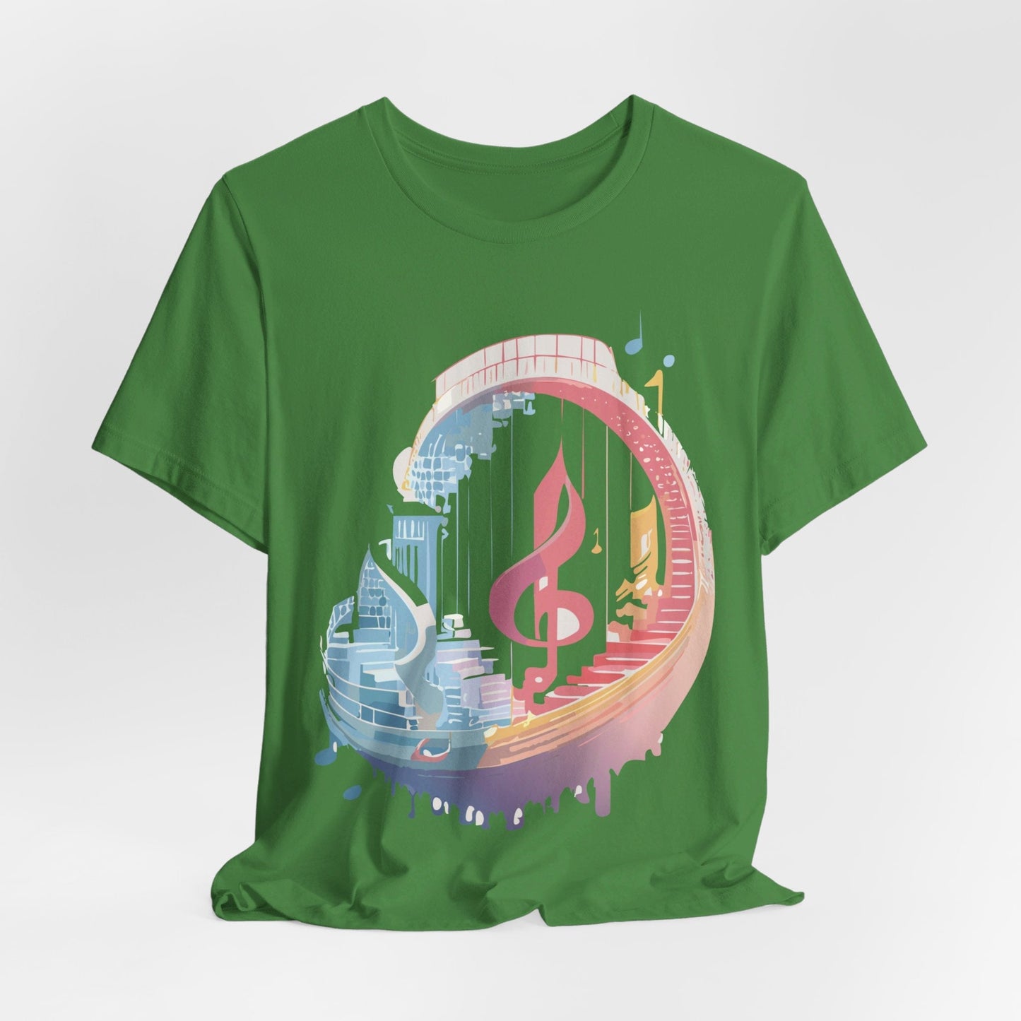Music Graphic Unisex 100 Cotton Vintage Art with Musical Elements Tee 33