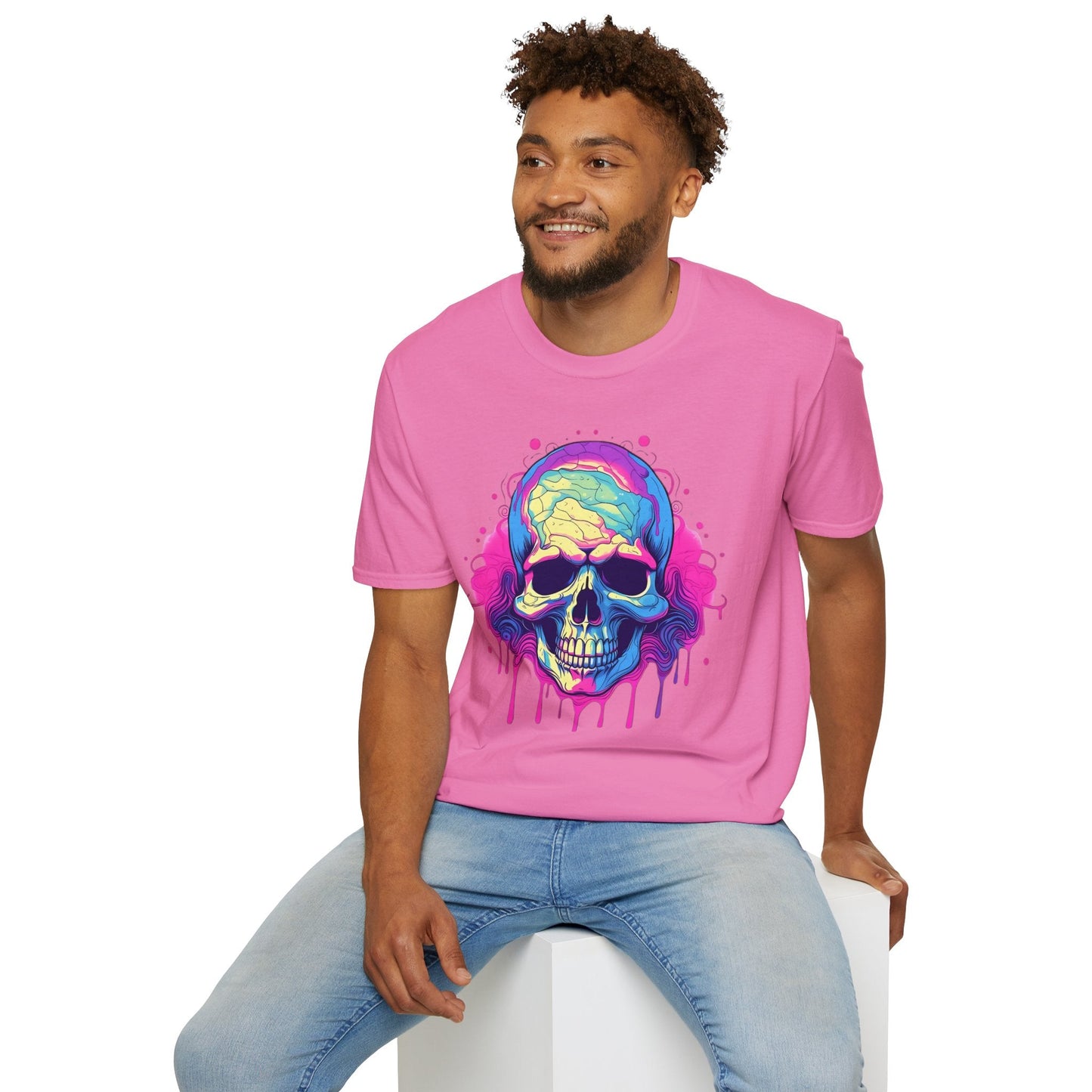 Skull Tee Shirt Unisex Skeleton Design Gildan Softstyle 64000 Ring Spun Cotton Tee