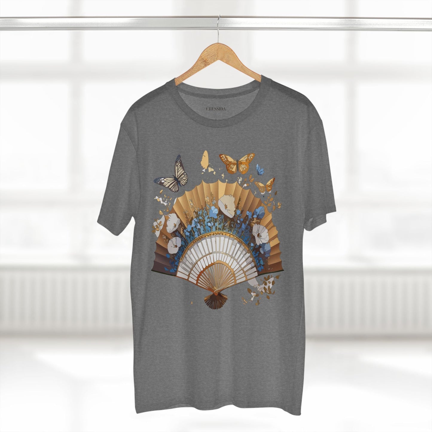 Antique Fan Graphic Design T-Shirt Unisex 100 Cotton Floral Carnival Artwork Tee 1