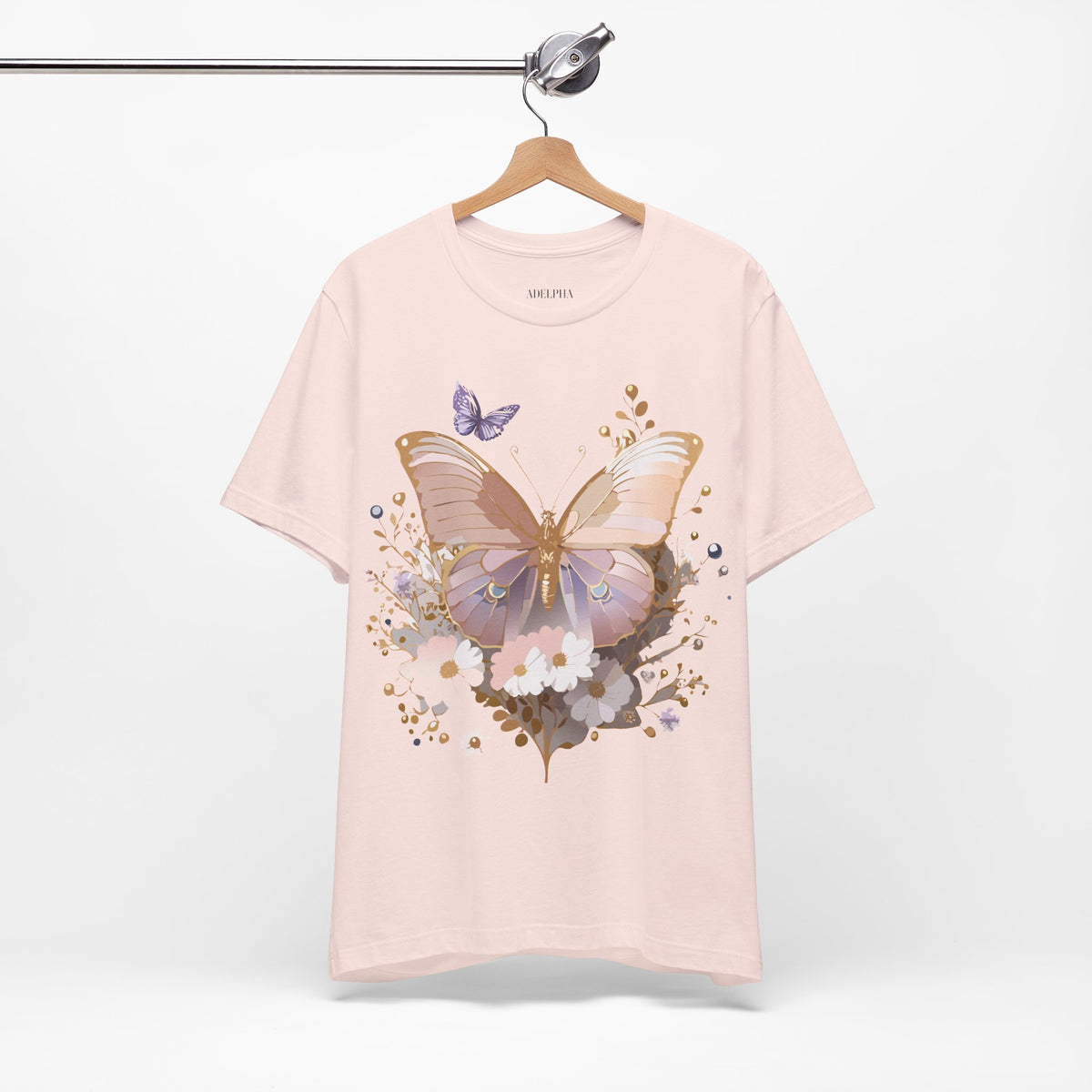 Butterfly Graphic Unisex Cotton Bella+Canvas Tee with Art Design n76