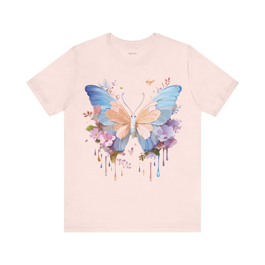 Butterfly Graphic Unisex Cotton Bella+Canvas Tee with Art Design n06