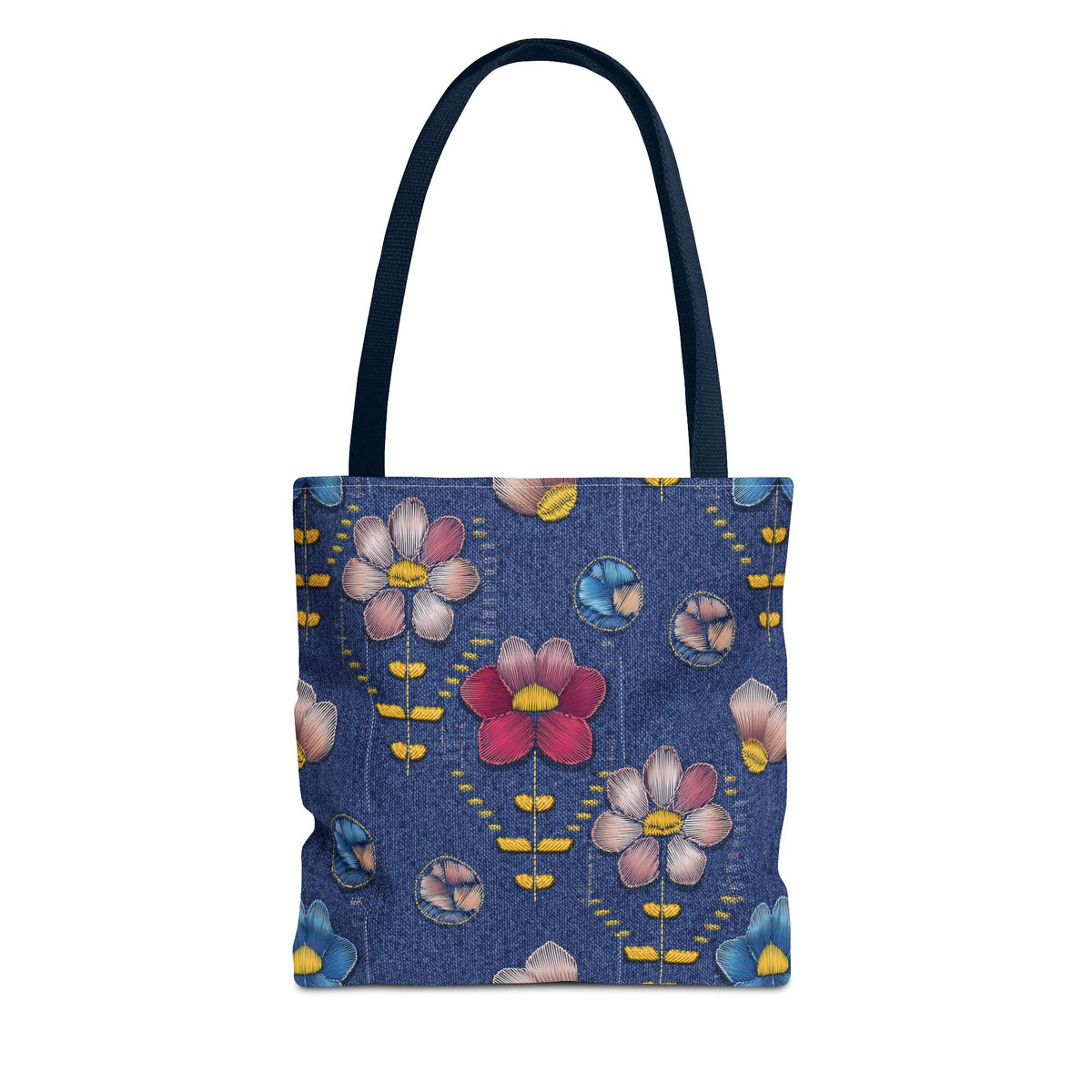 Denim Fabric Imitation Print Unisex Canvas Bag Poly Spun 3 Sizes Tote Bag 174