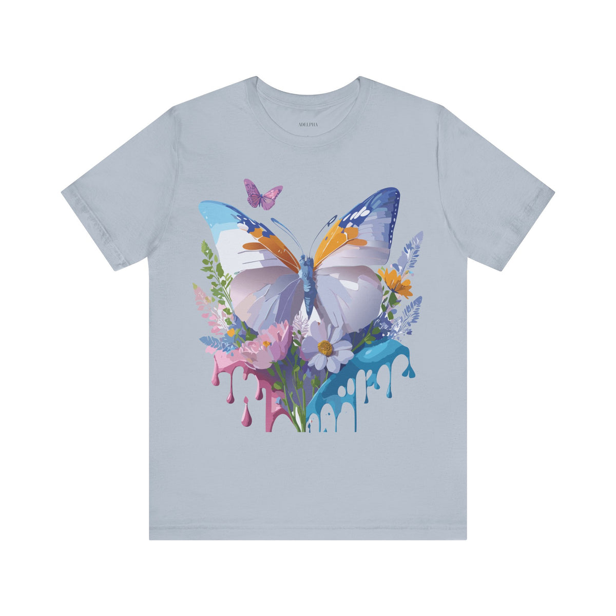 Butterfly Graphic Unisex Cotton Bella+Canvas Tee with Art Design n101