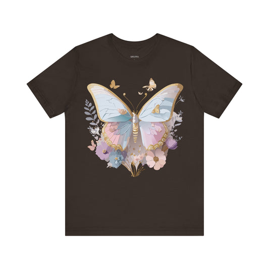 Butterfly Graphic Unisex Cotton Bella+Canvas Tee with Art Design n51