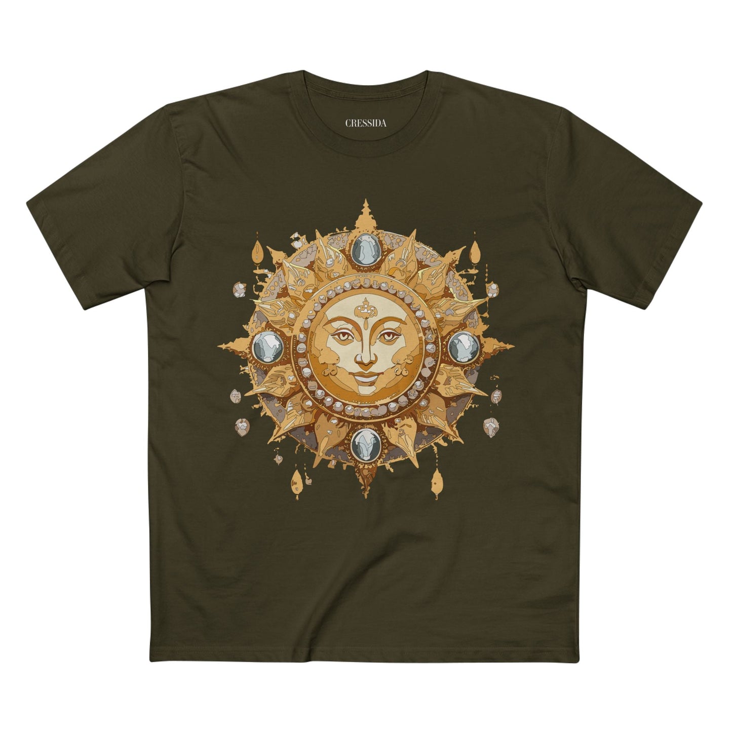 Gold Sun Graphic Unisex 100 Cotton T-Shirt with Golden Art Design 8