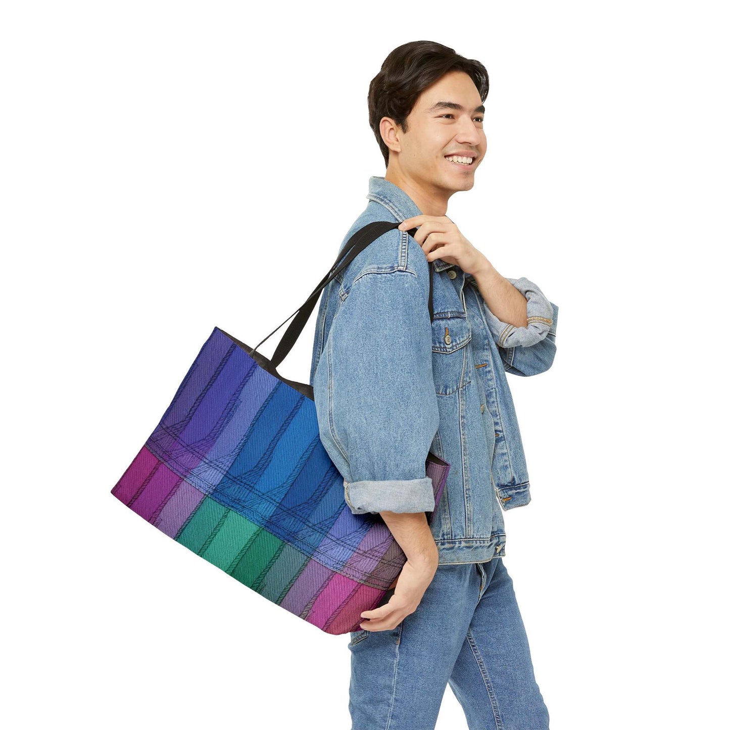 Denim Color Imitation Print Unisex  Yoga Bag  Spun Polyester 24x13 Canvas Gym Bag 13