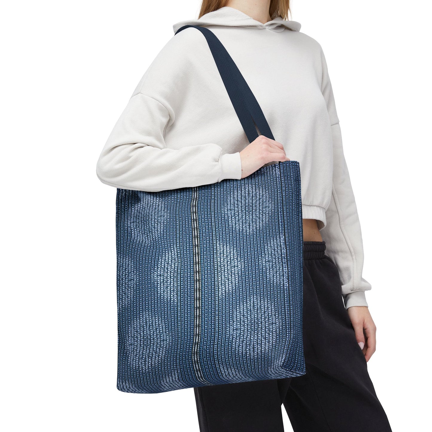 Denim Fabric Imitation Print Unisex Canvas Bag Poly Spun 3 Sizes Tote Bag 109