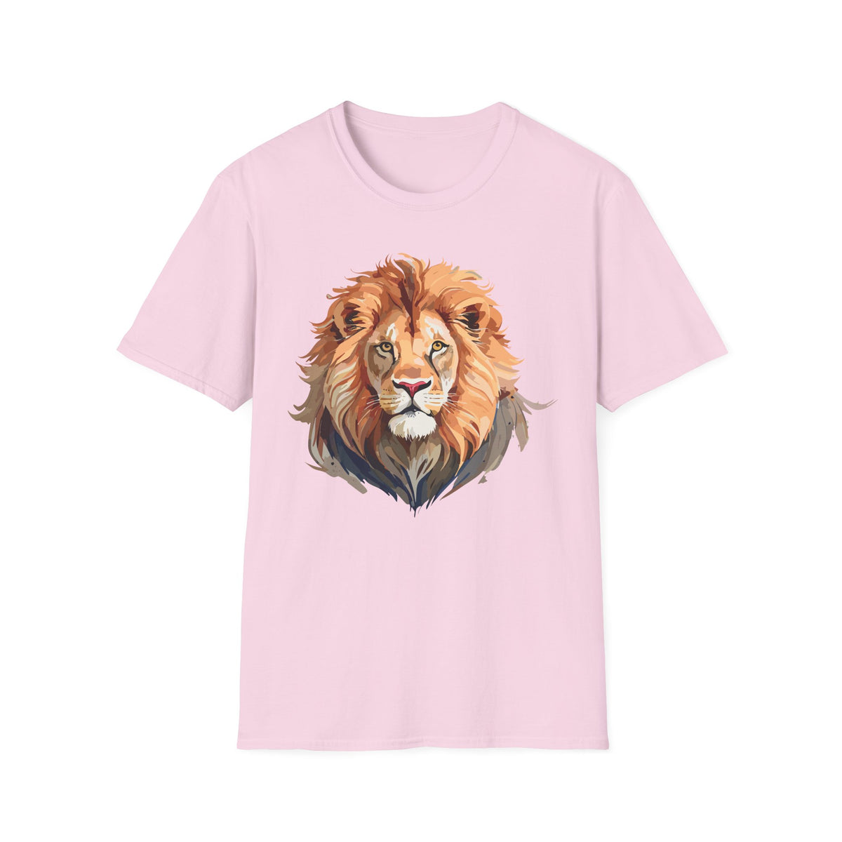Majestic Lion Portrait T-Shirt | Realistic Watercolor Animal Tee