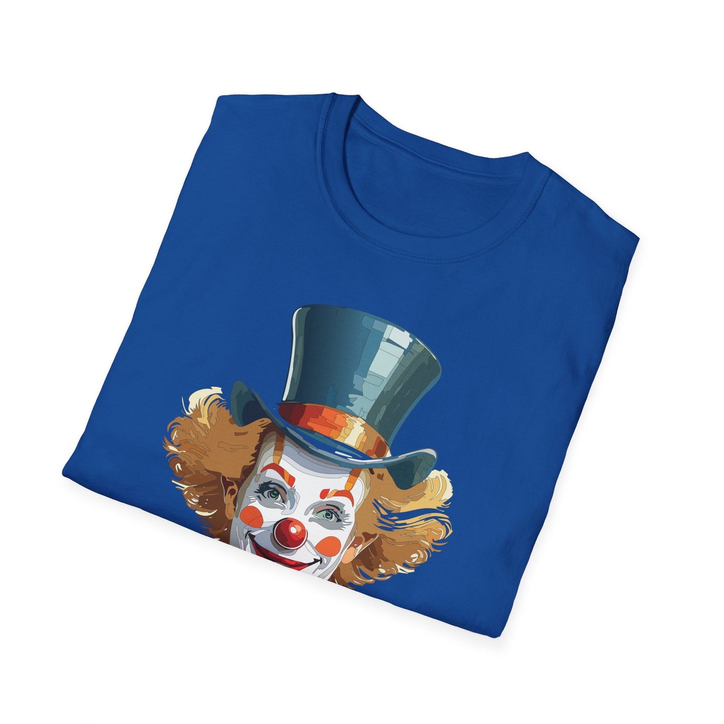 Funny Clown Shirt Unisex T Shirt Circus Style Tee With Scary Man Artwork Gildan 64000