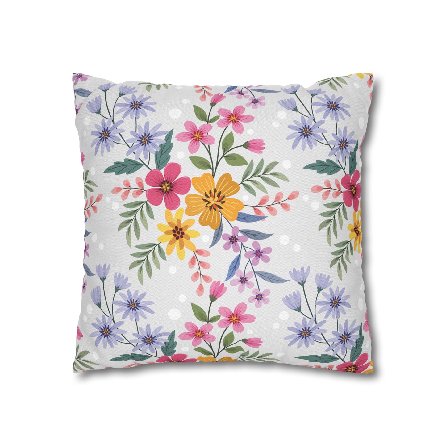 Funda de almohada de poliéster con diseño floral