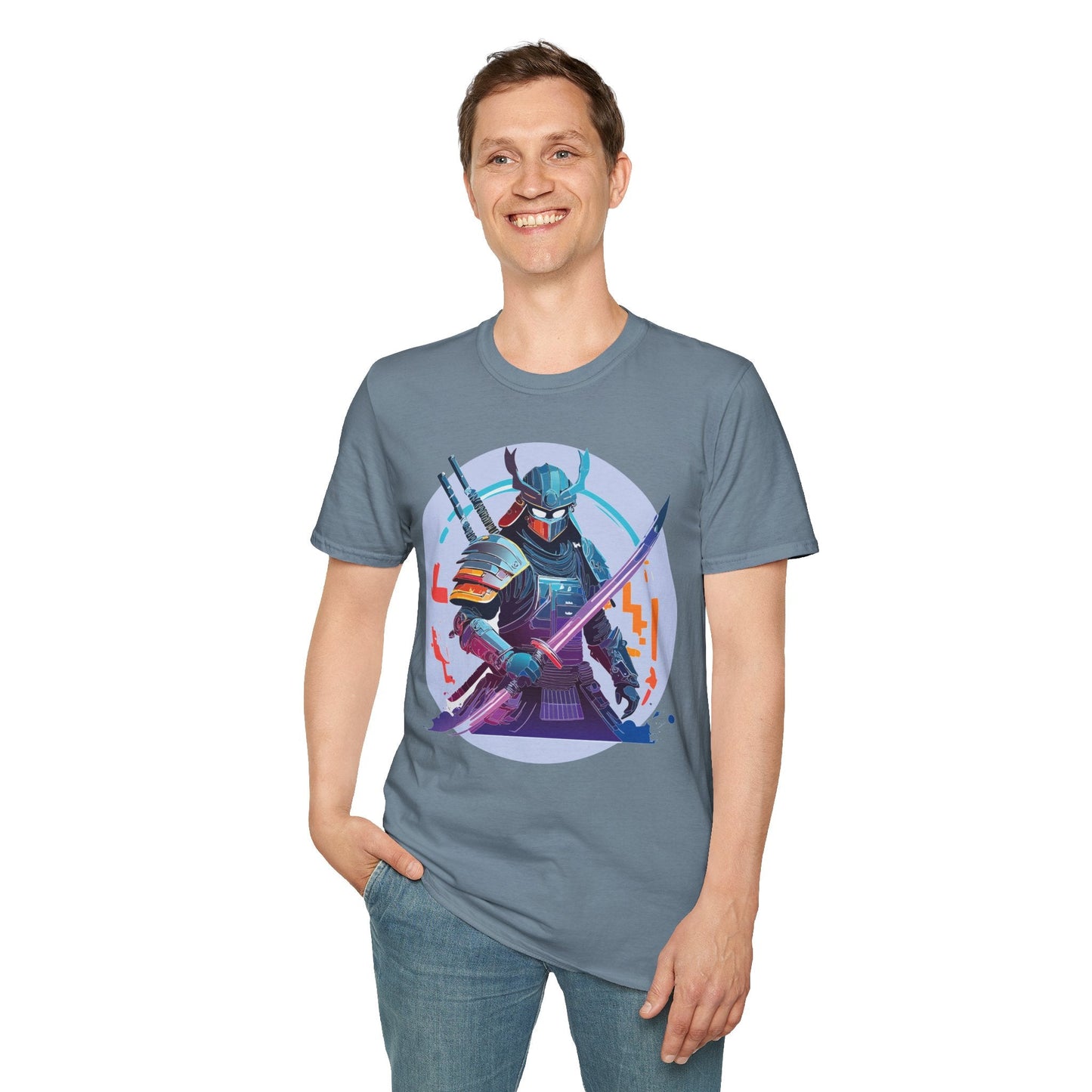 Samurai Shirt Unisex Softstyle Tee 100 Percent Ring Spun Cotton Light 4.5 Oz Graphic Gildan 64000