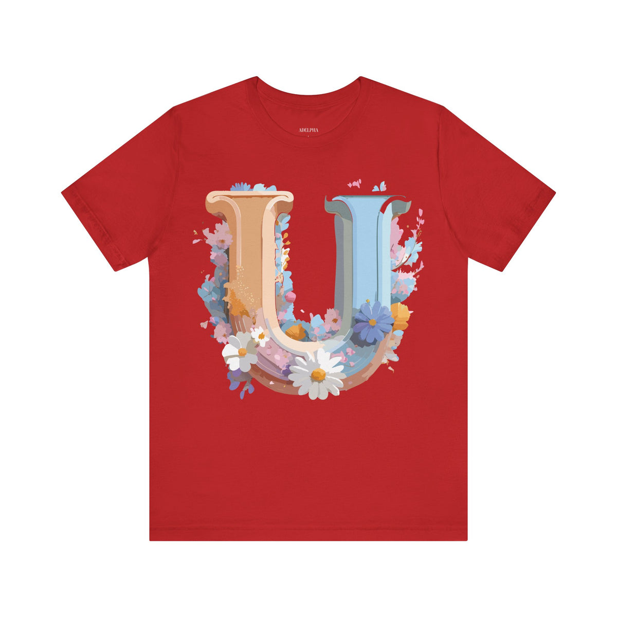 Letter U Graphic Unisex Cotton Bella+Canvas Tee with Art Letter Design