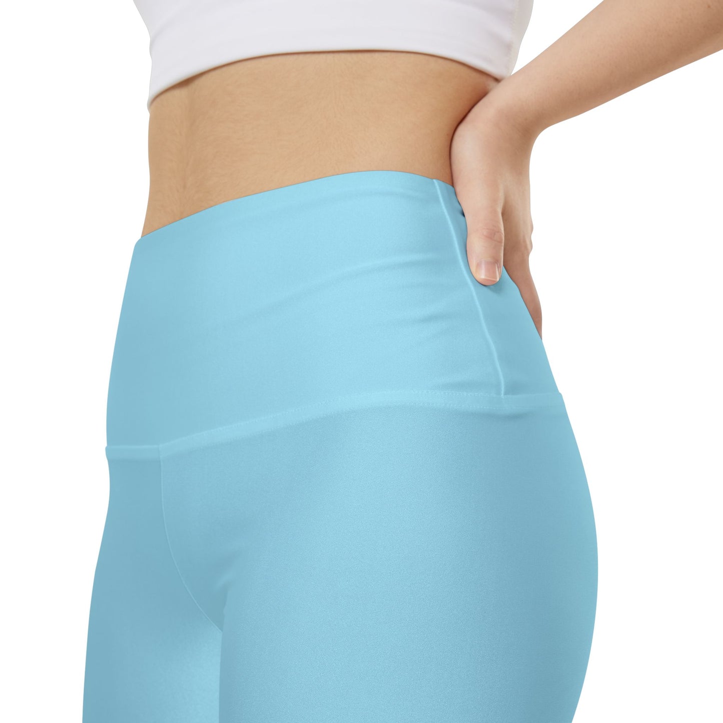 Frosted Blue Women's Workout Shorts — Solid High-Waist Biker Shorts for Exercise & Everyday Wear