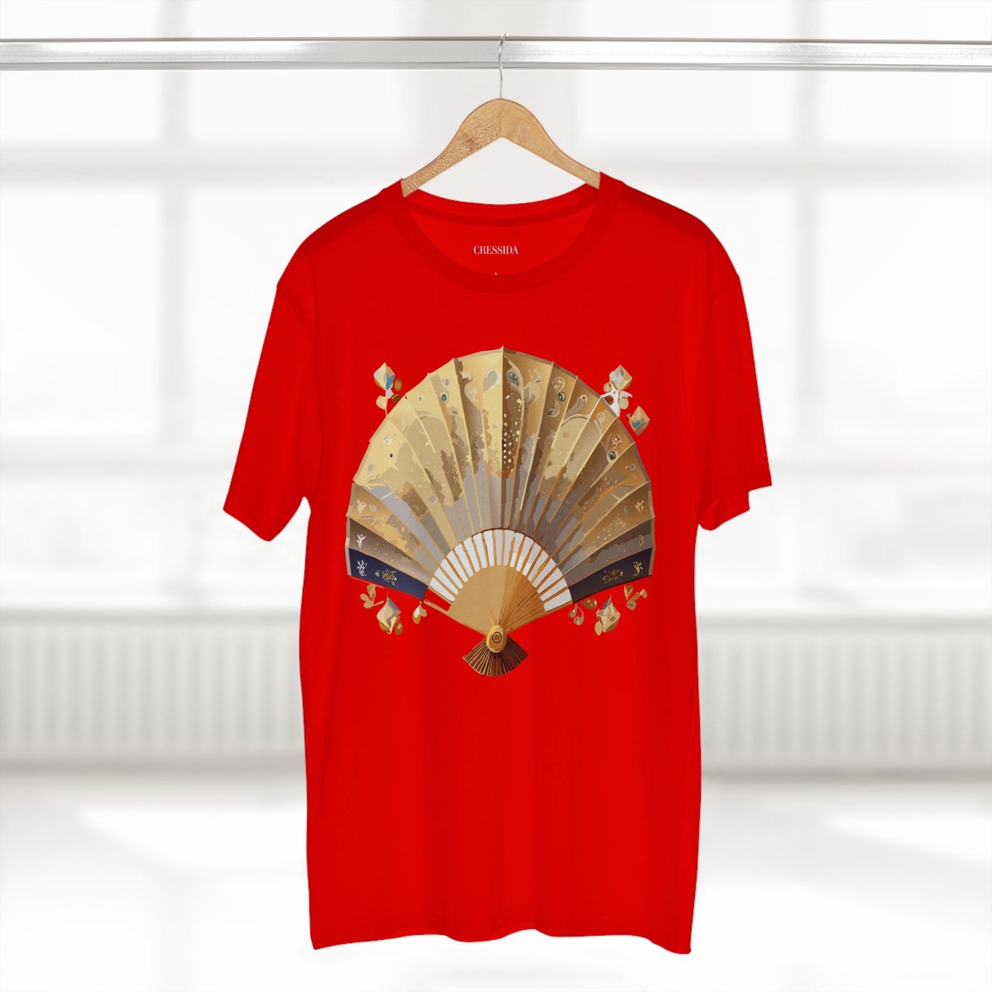 Antique Fan Graphic Design T-Shirt Unisex 100 Cotton Floral Carnival Artwork Tee 24