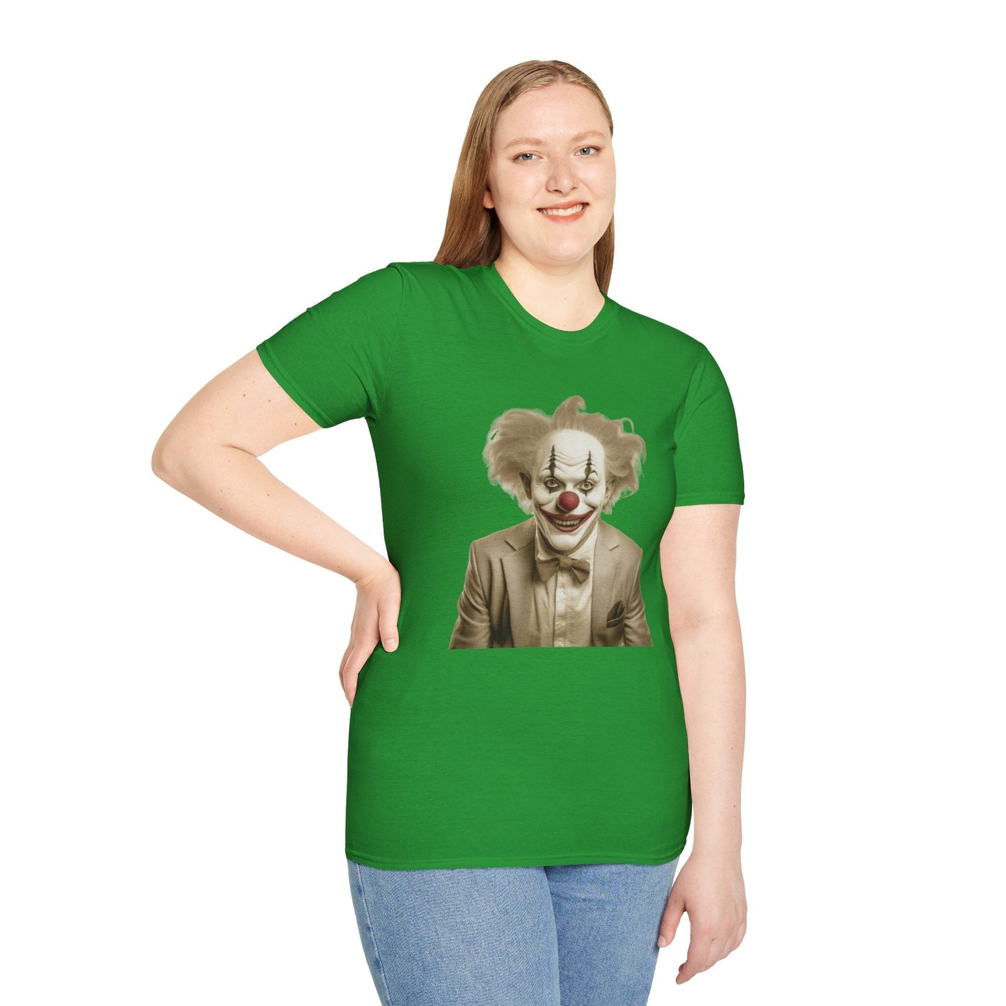 Unisex Clown Shirt Funny Man Circus Tee Softstyle 64000 Cotton Gildan Tee Lightweight Breathable