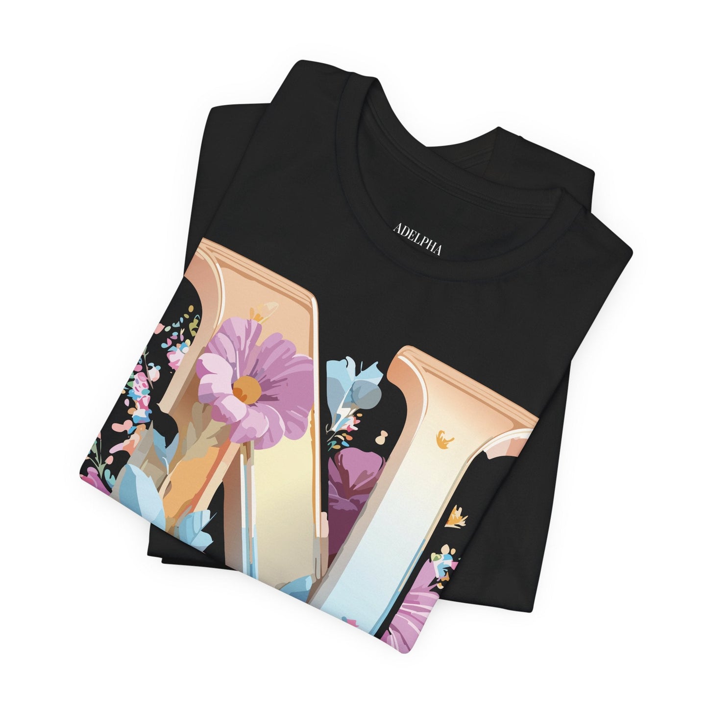 Letter N Shirt Unisex Graphic Tee By Adelpha Vintage Inspired Artwork Short Sleeve