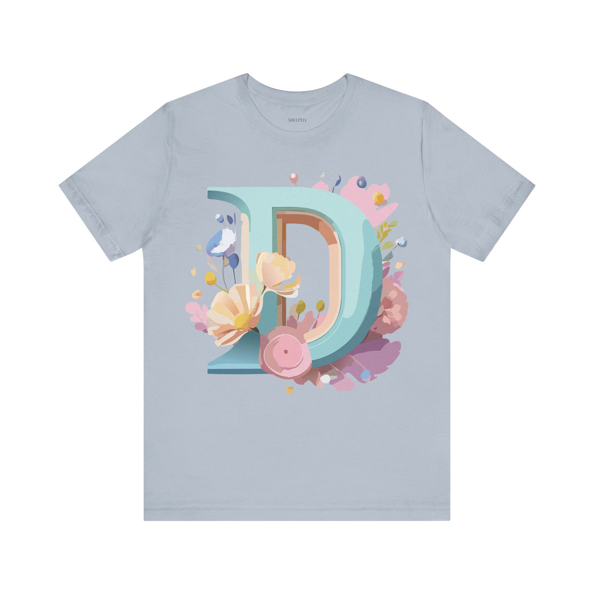 Letter D Graphic Unisex Cotton Bella+Canvas Tee with Art Letter Design