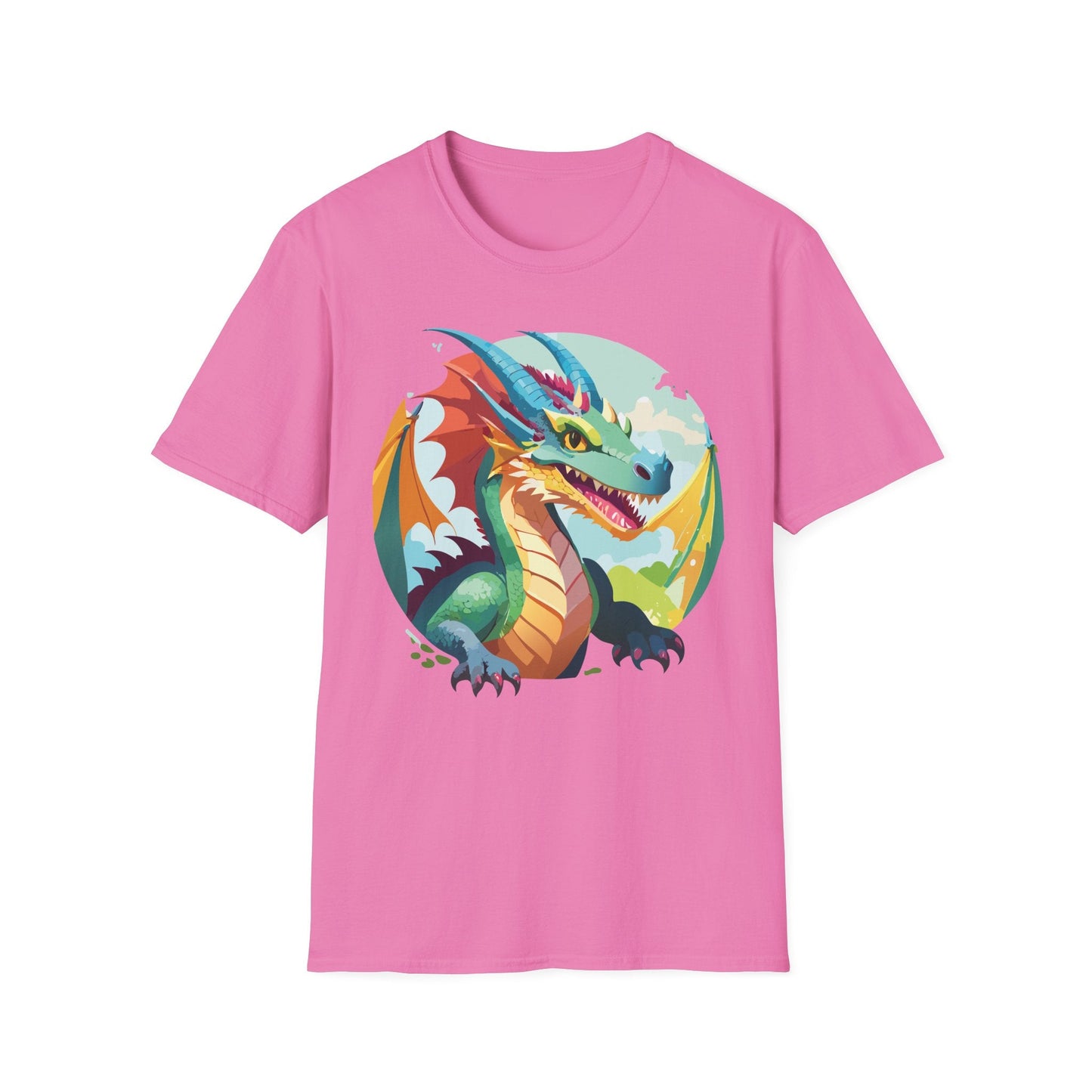 Unisex Dragon Graphic Tee By Gildan Softstyle 64000 Short Sleeve Cotton Tee Art Design