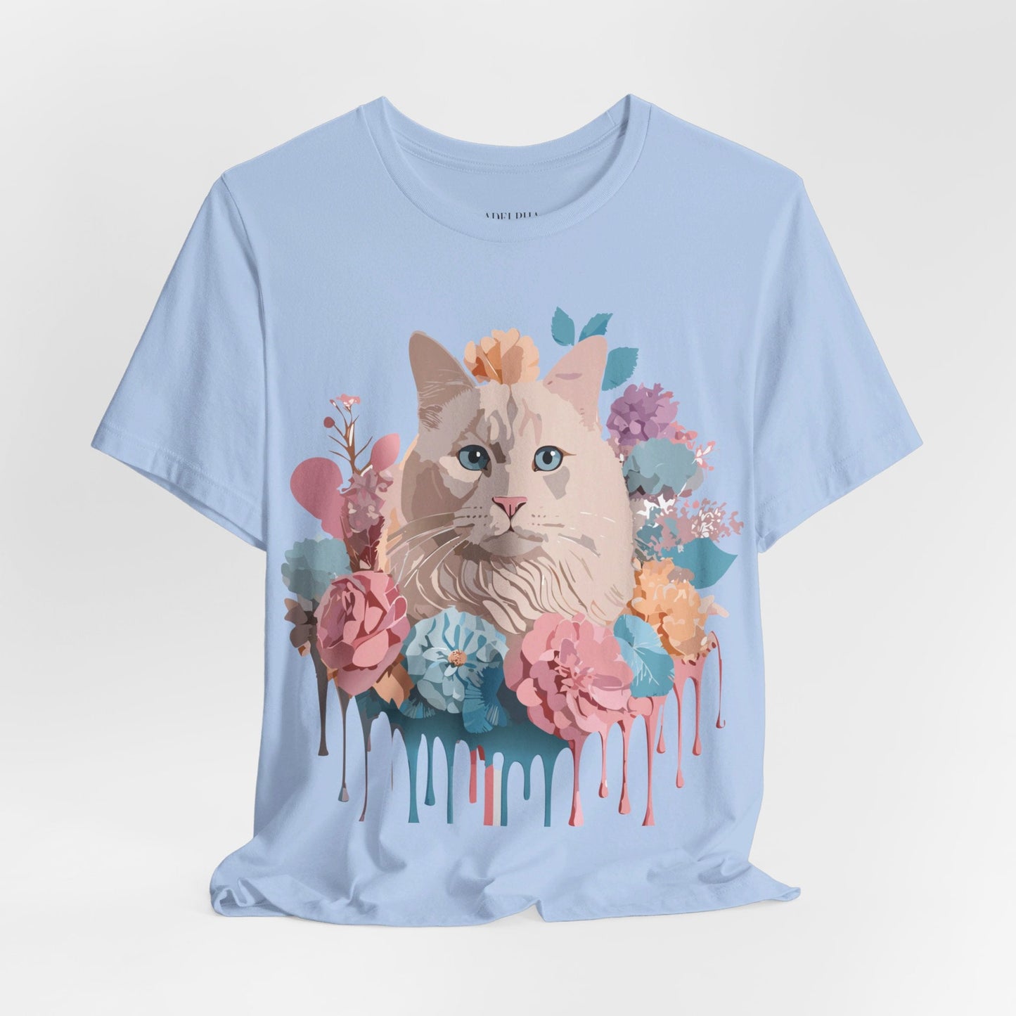 Cat Graphic Tee Unisex Short Sleeve Shirt With Vintage Art Adelpha