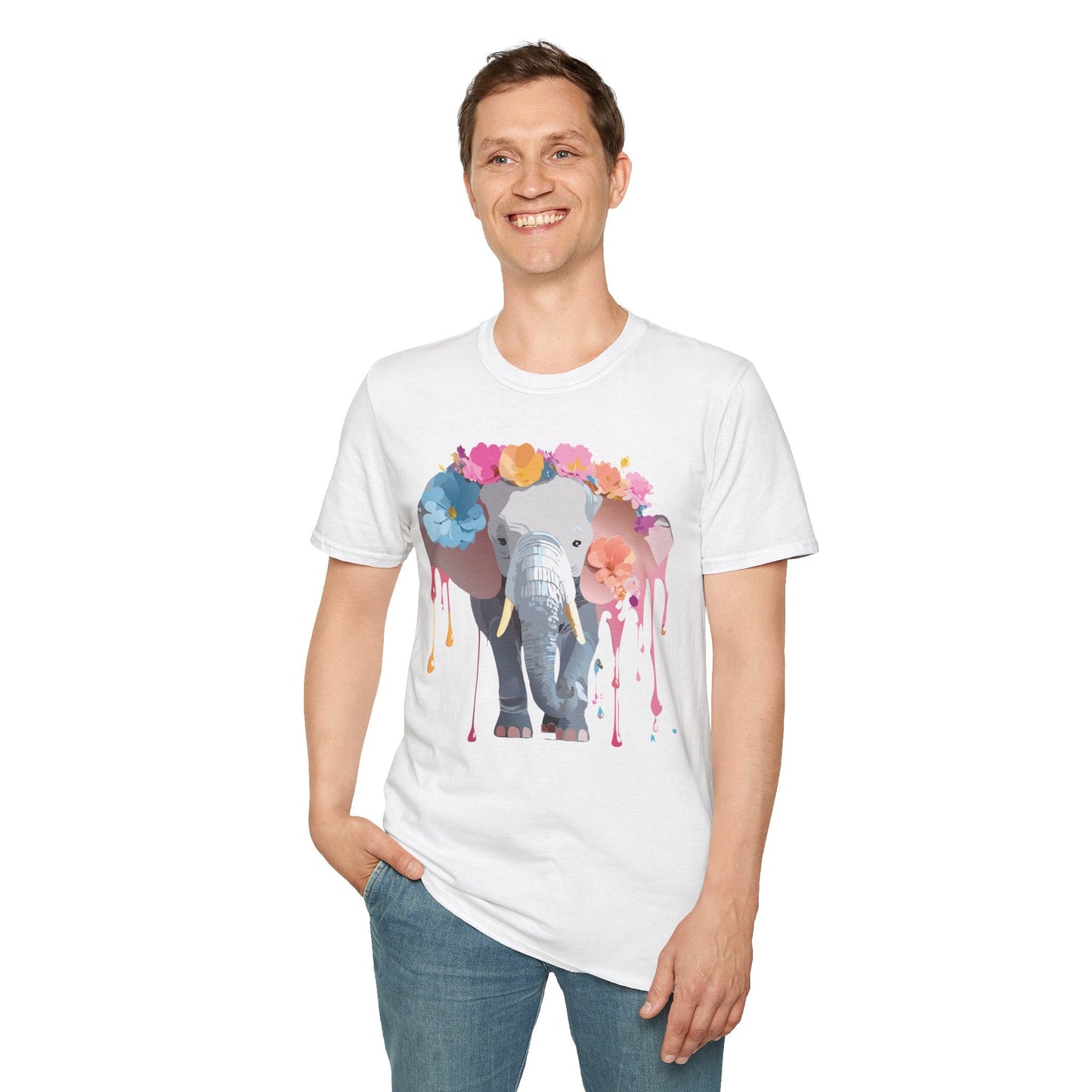Elephant T Shirt Unisex Softstyle Gildan 64000 Elephant On T Shirt Animation Animals Tee