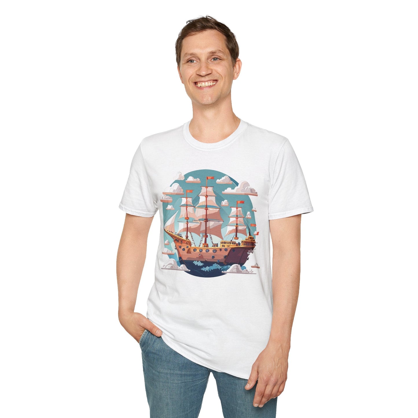 Unisex Ship Frigate Vessel T Shirt Softstyle 64000 Cotton Tee Ultimate Everyday Comfort