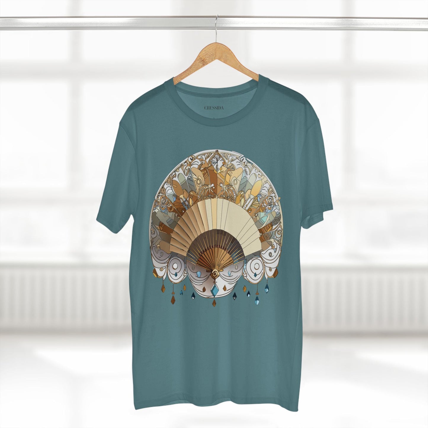 Antique Fan Graphic Design T-Shirt Unisex 100 Cotton Floral Carnival Artwork Tee 11