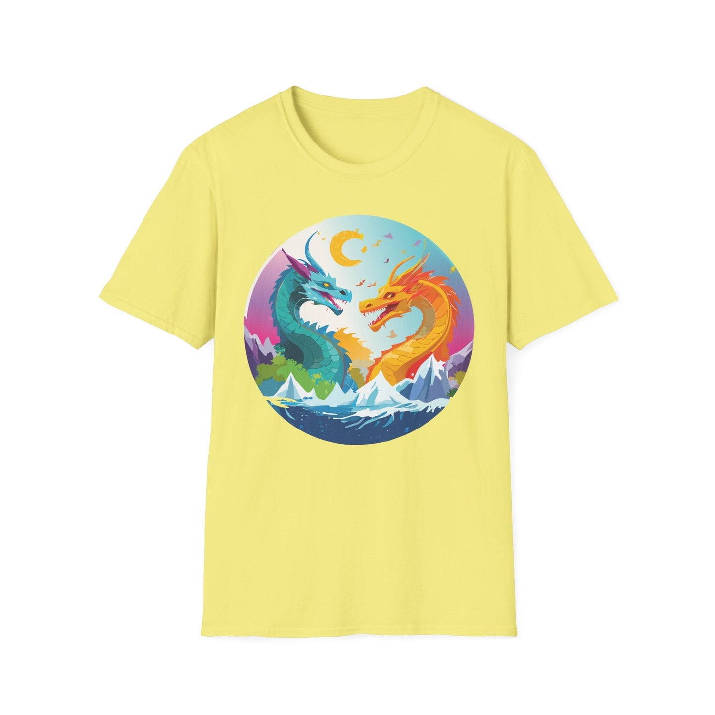 Dragon Graphic Unisex Cotton Softstyle Art Design Tee With Animals 29