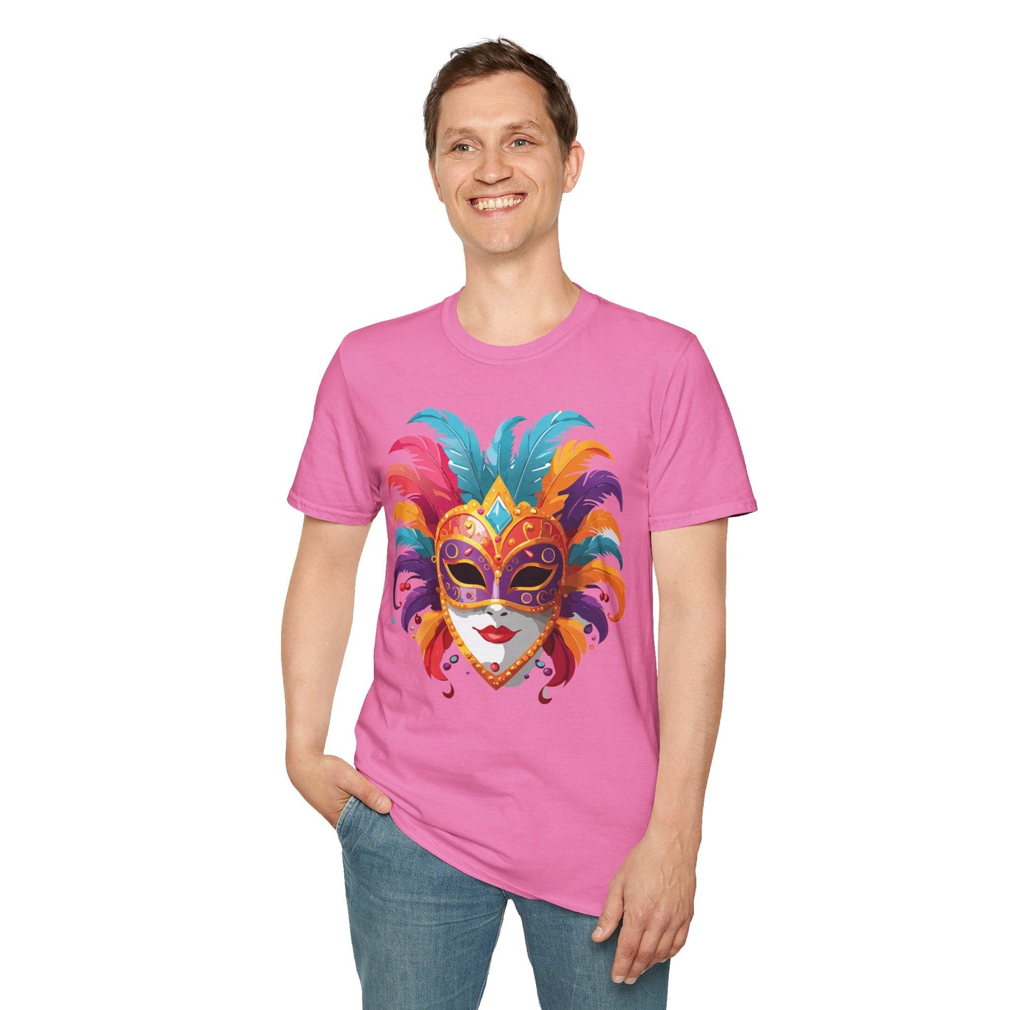 Mask Graphic Unisex Cotton Masquerade Design Artwork Tee 27