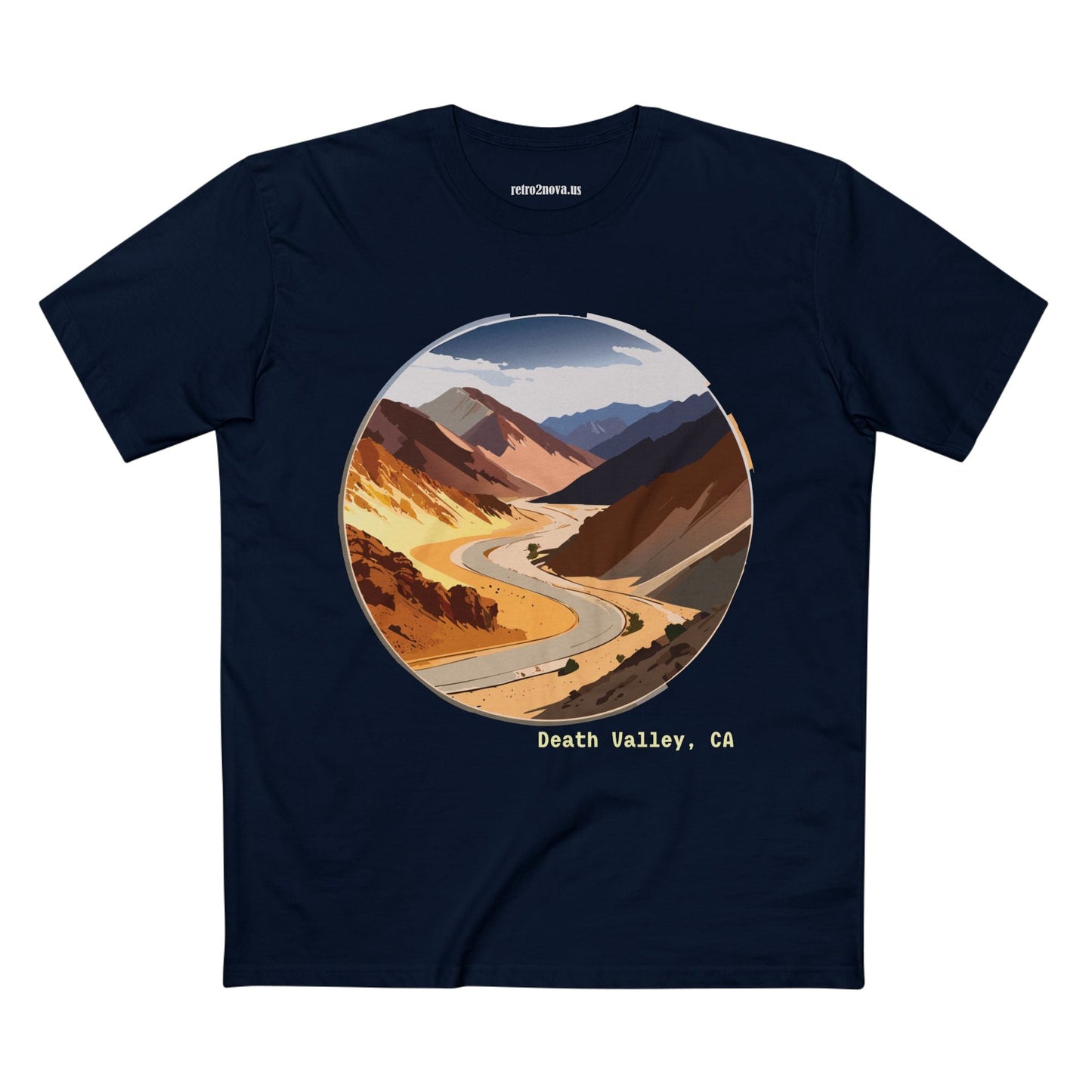 Retro2Nova Unisex Premium Cotton Tee With Death Valley Travel Design Art Shirt Collection