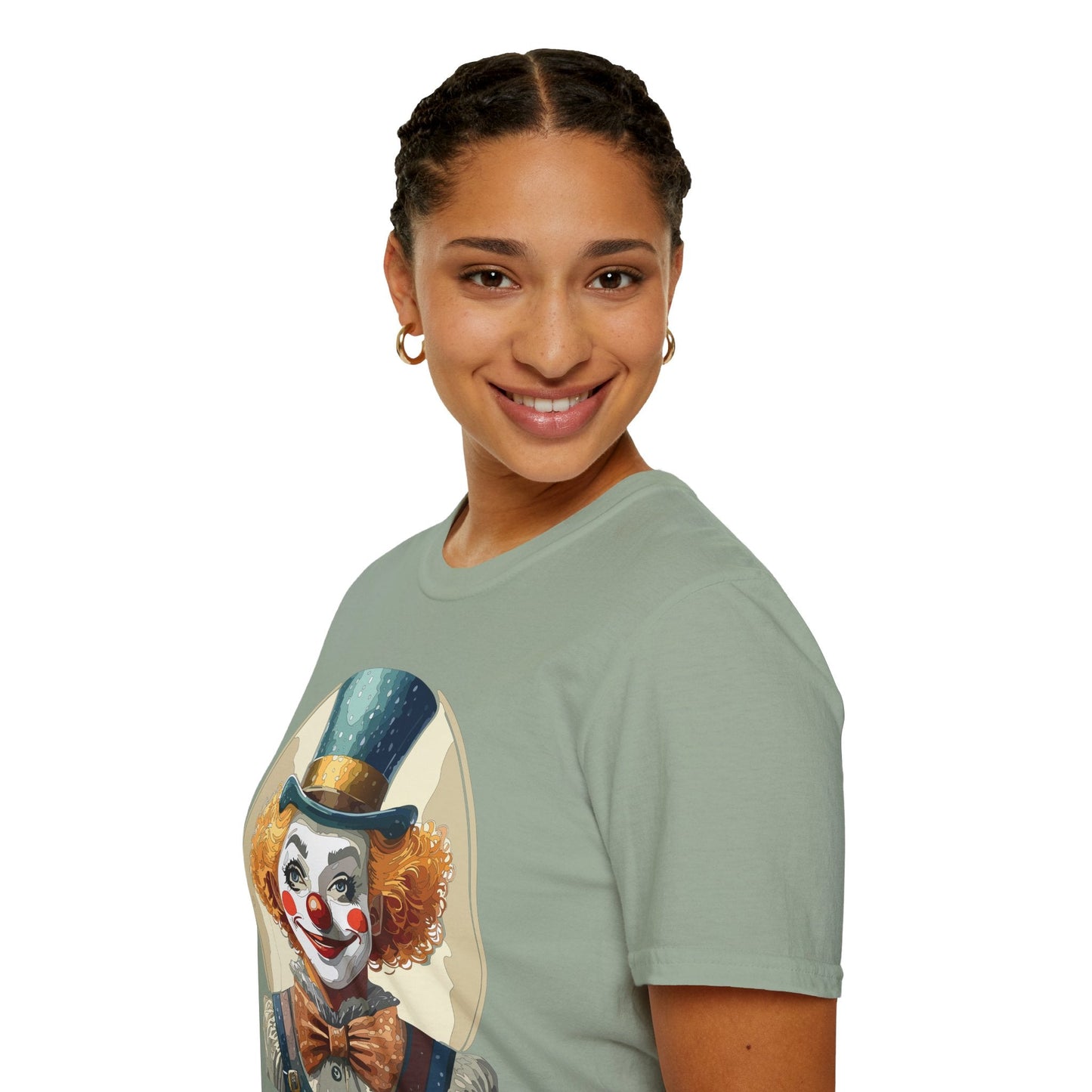 Clown Shirt Unisex T Shirt With Clown Circus Theme Funny Man Shirt Gildan Softstyle 64000