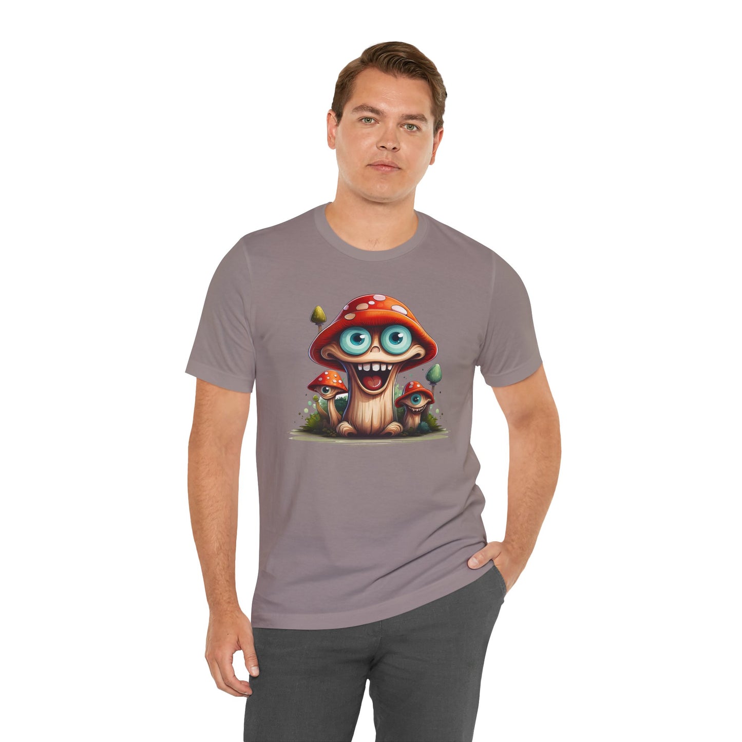 Cute Mushroom Graphic Tee, Fun Cartoon Shirt, Funny Mushroom Shirt, Cute Cartoon Tees, Graphic T-Shirt, Art Design T-Shirt