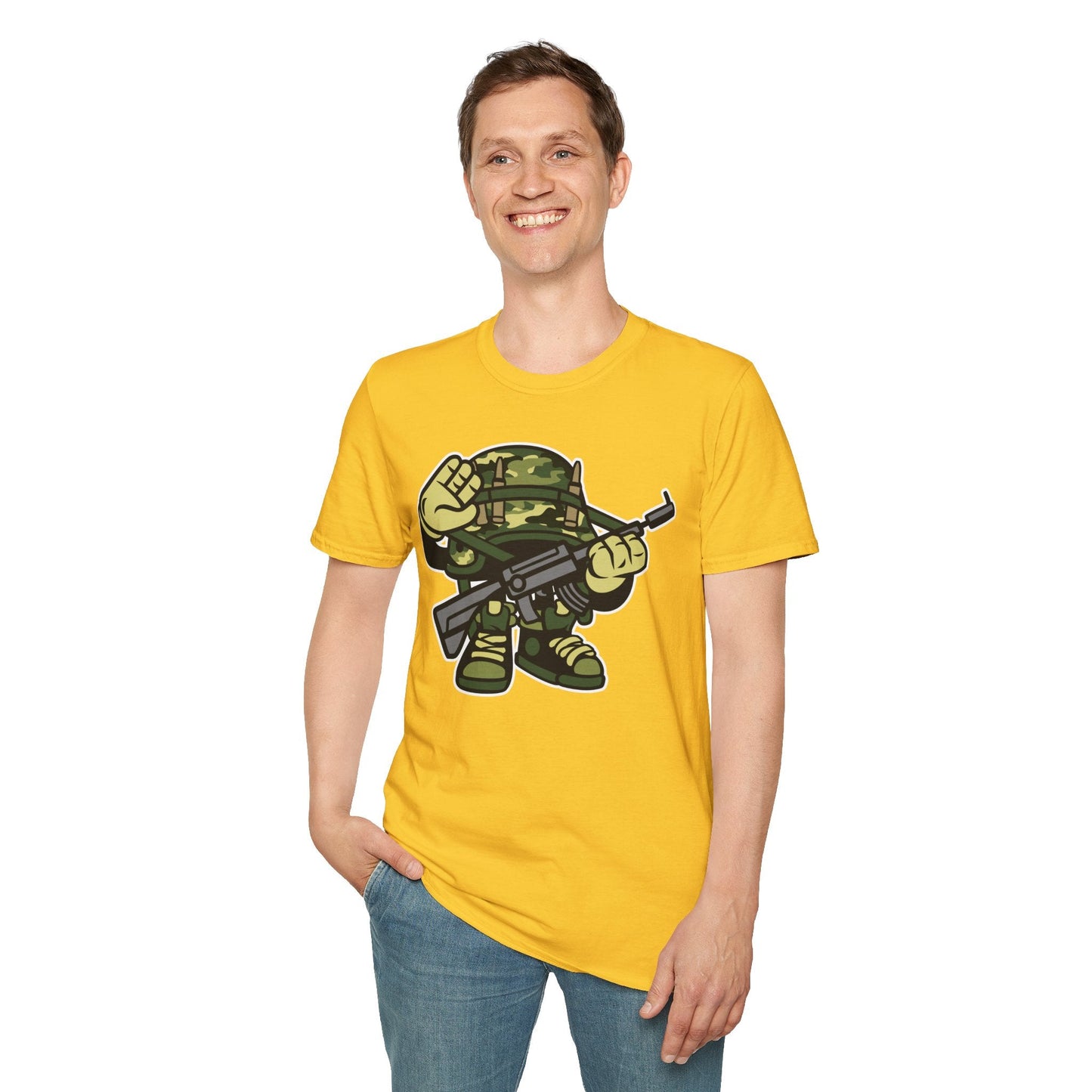 Cartoon T Shirt Animation Tee Funny Art Design Unisex Softstyle 64000 Lightweight Cotton Tee
