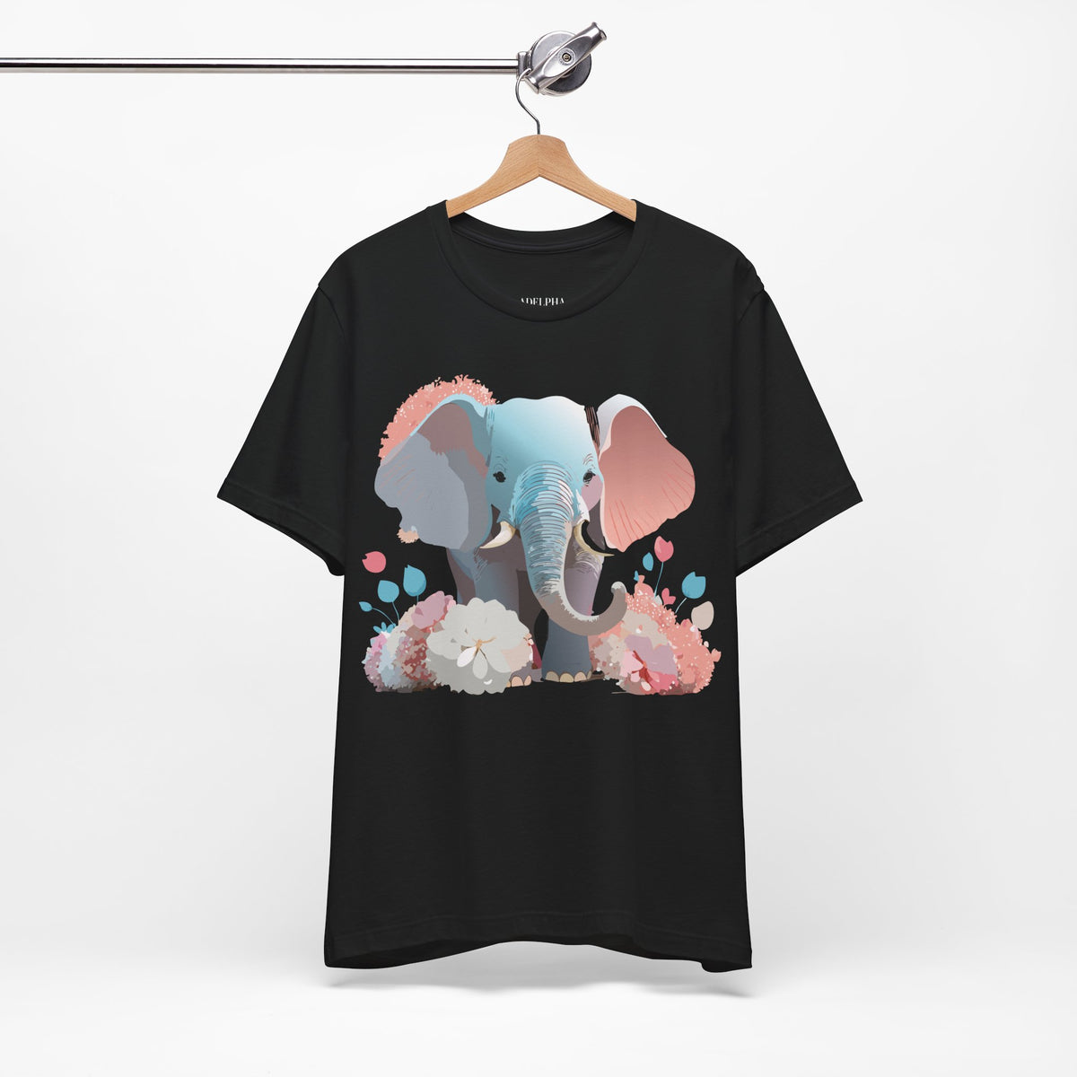 Elephant Graphic Unisex Cotton Bella+Canvas Tee with Art Animal Design d16