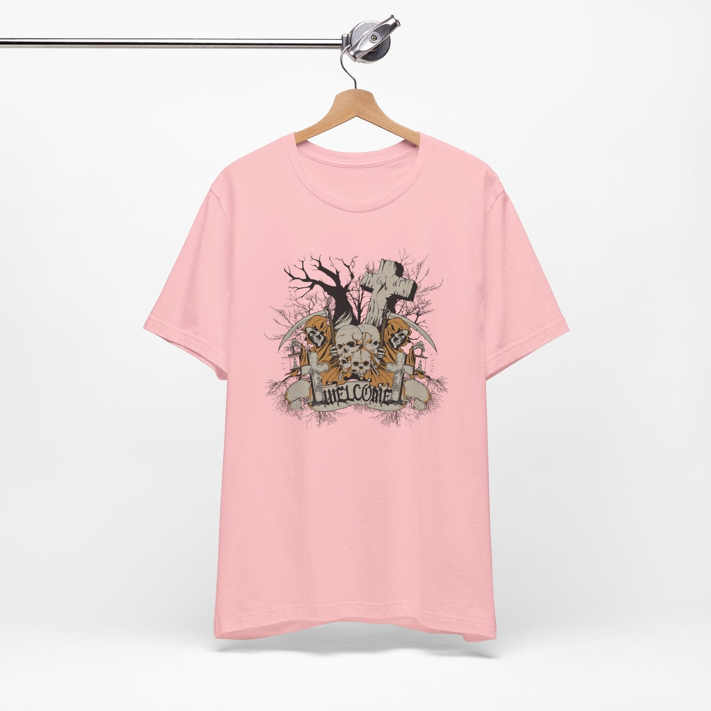 Skull Halloween Graphic Design Unisex Cotton T-Shirt Art-50