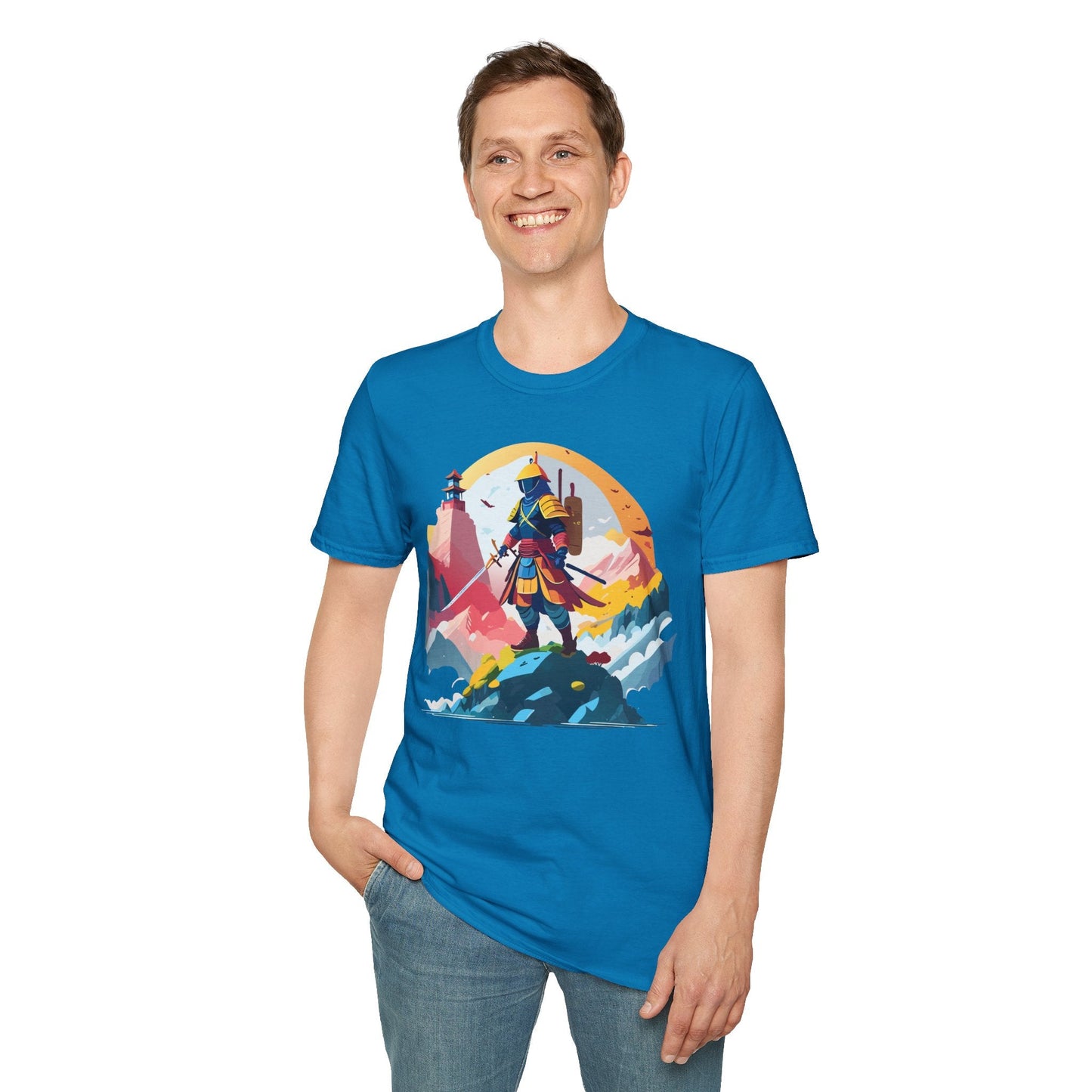Samurai Unisex T Shirt Softstyle 64000 Short Sleeve Tee 100 Percent Cotton Breathable Comfort Fit