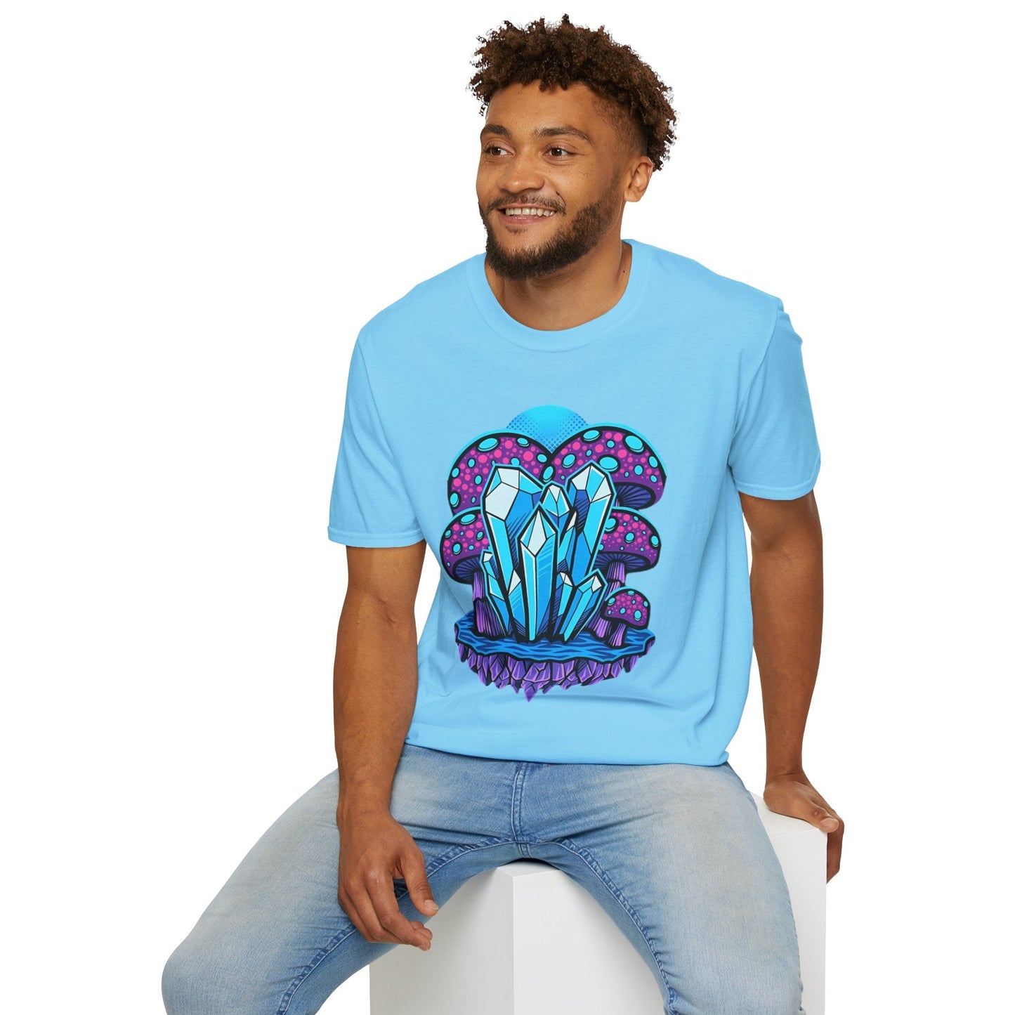 Mashroom Tee Shirt Softstyle Gildan 64000 100 Percent Ring Spun Cotton Breathable Funny Fungus