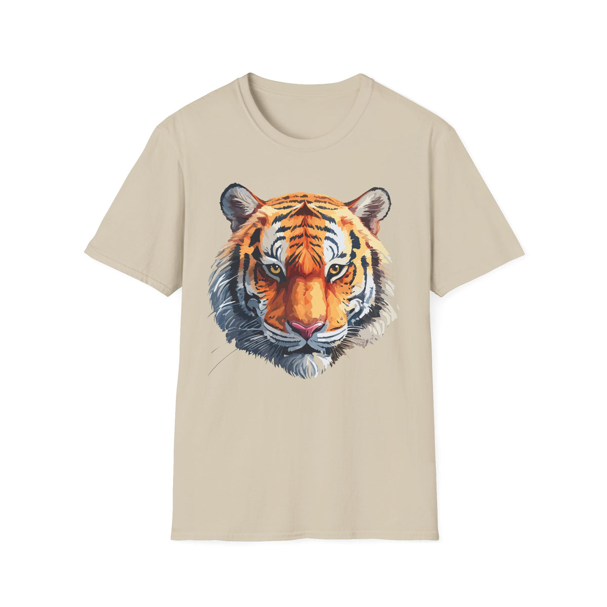 Tiger Face T-Shirt | Bold Watercolor Tiger Portrait