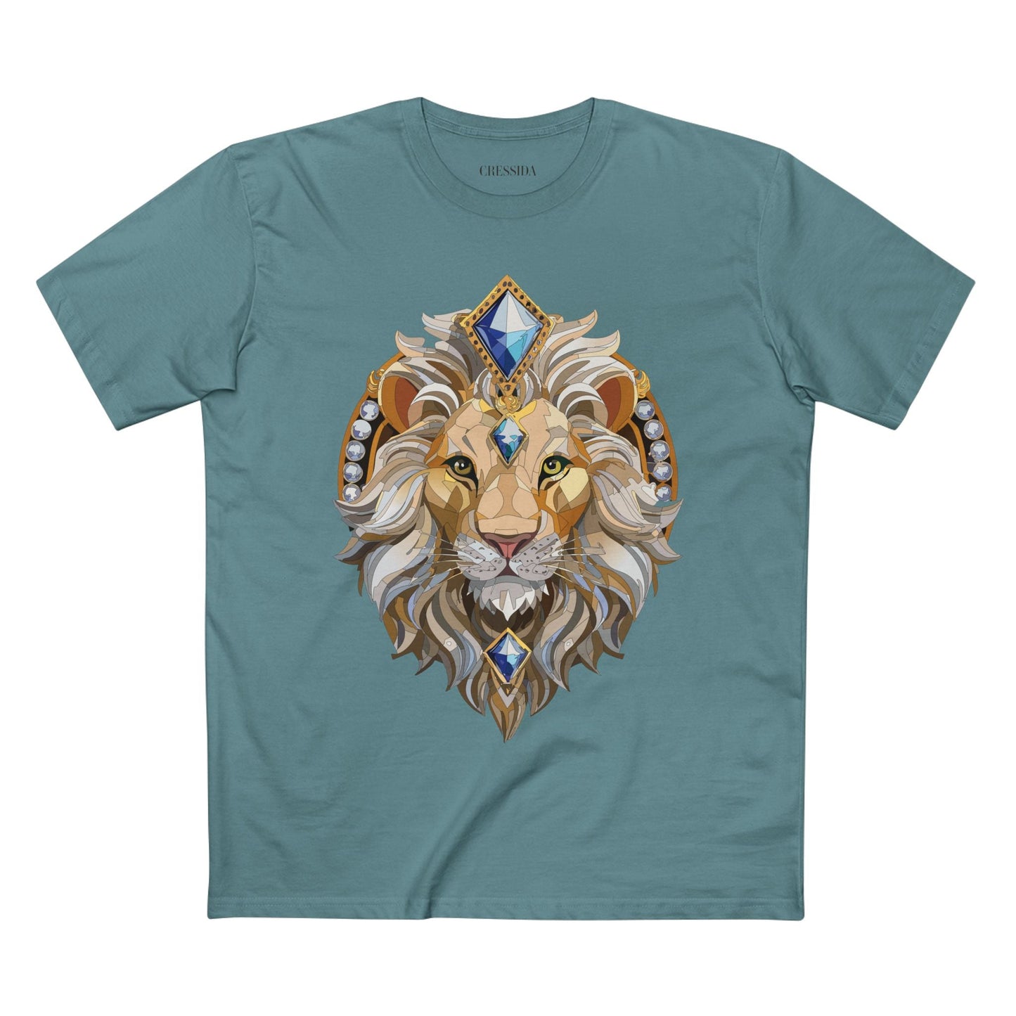 Lion Graphic Unisex 100 Cotton Tee With Unique Animal Golden Medallion Art Design 9