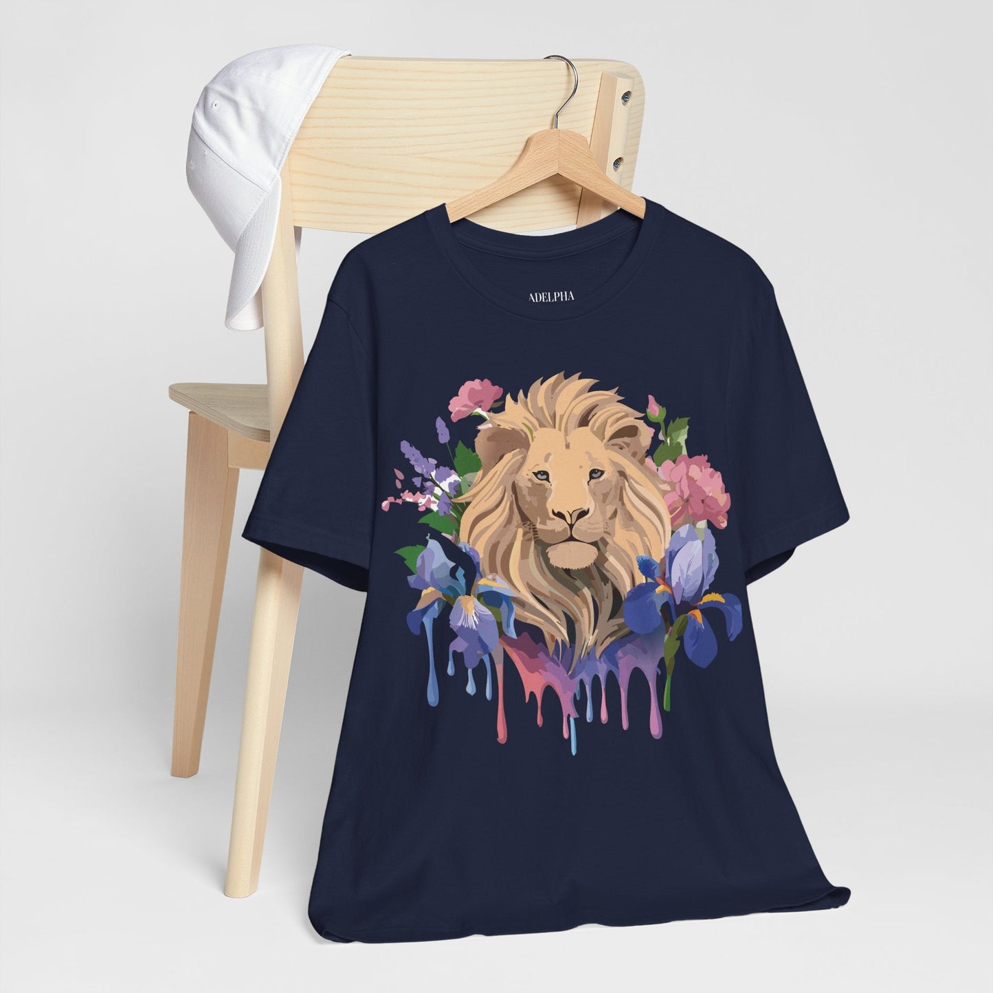Adelpha Lion Shirt Unisex Graphic Tee Short Sleeve Vintage Style Lion Design Artwork