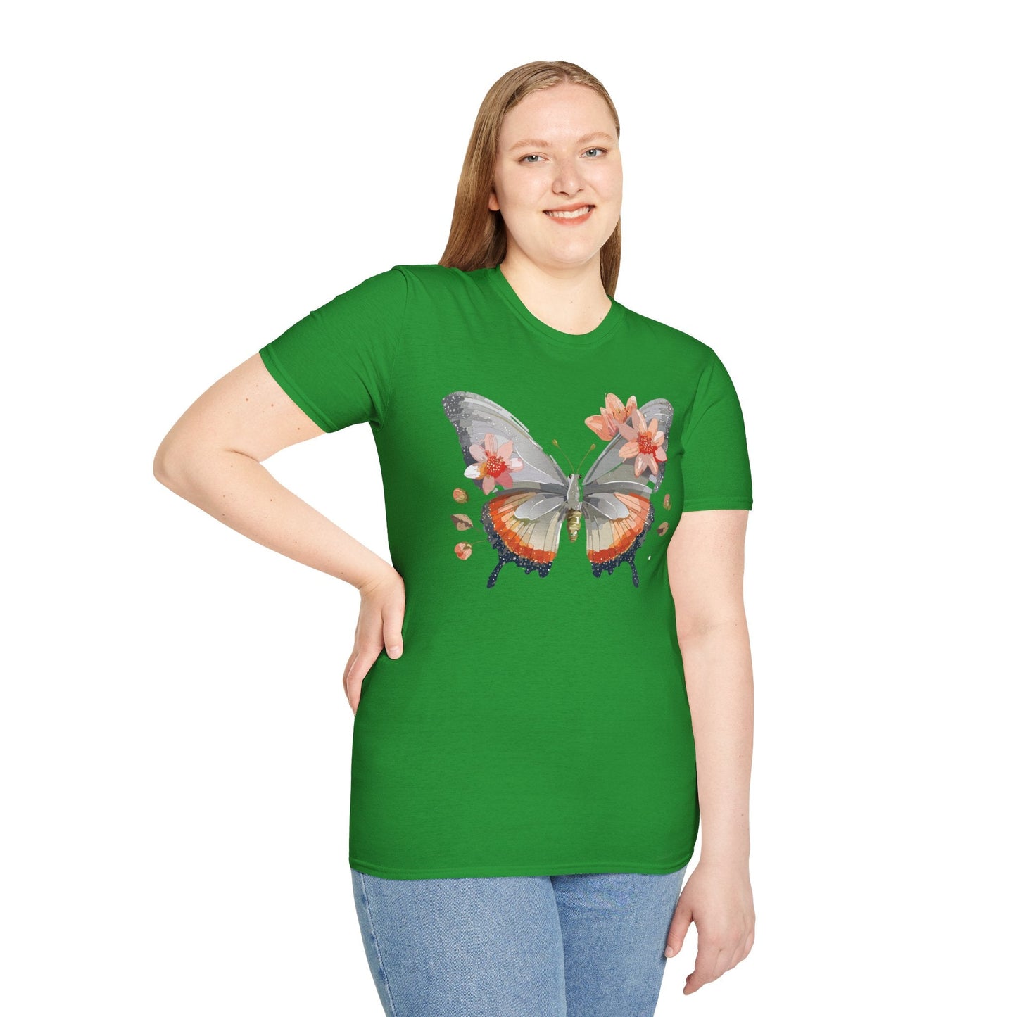 Monarch Butterfly T Shirt Unisex Softstyle Gildan 64000 100 Percent Ring Spun Cotton Tee