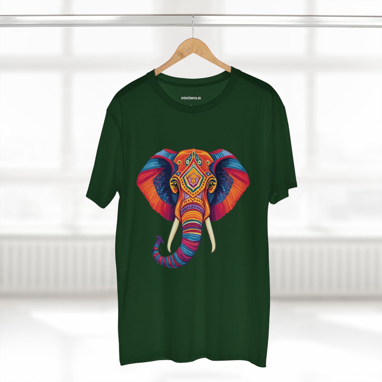 Elephant Animal Shirt Unisex Premium Cotton Tee With Original Art Design From Retro2Nova Art Collection