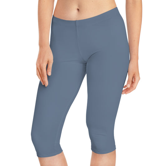 Blue Color Capri Leggings, Blue Capri Leggings 6